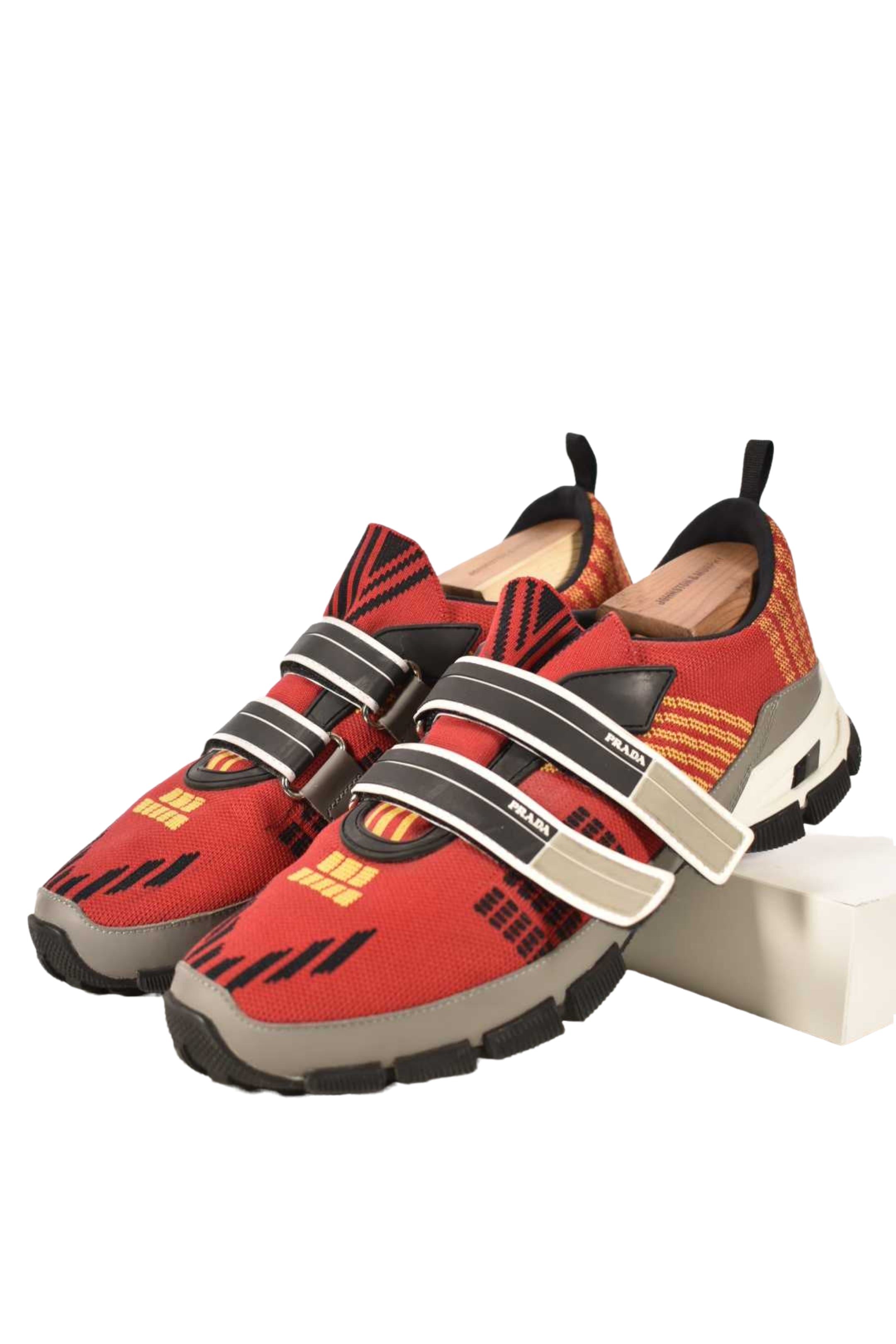 SS18 PRADA Scarlet Red Crossection Nylon Tech Sneaker 9.5US