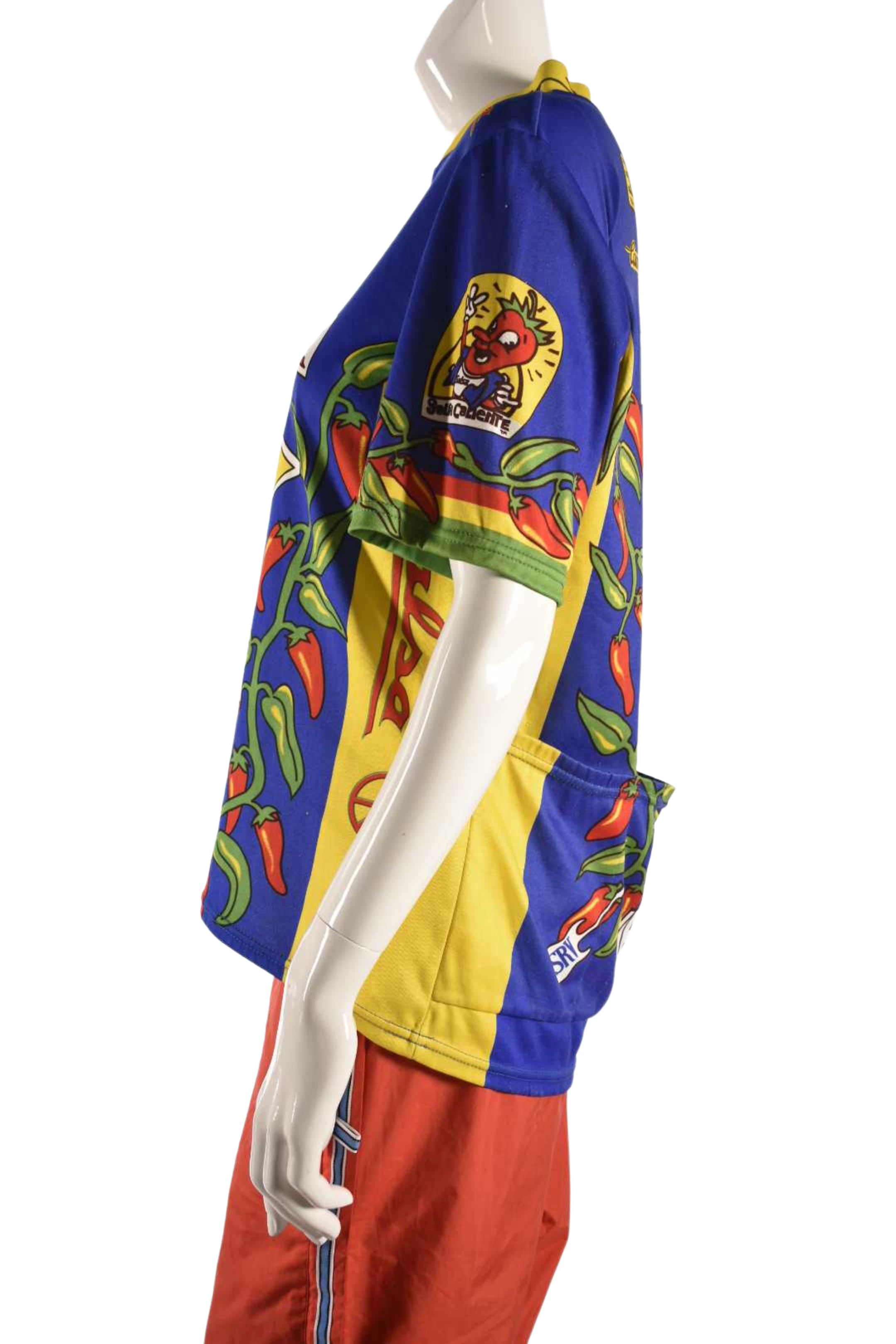 1990s AUSSIE Blue Chili Pepper Salsa Cycling Shirt Large