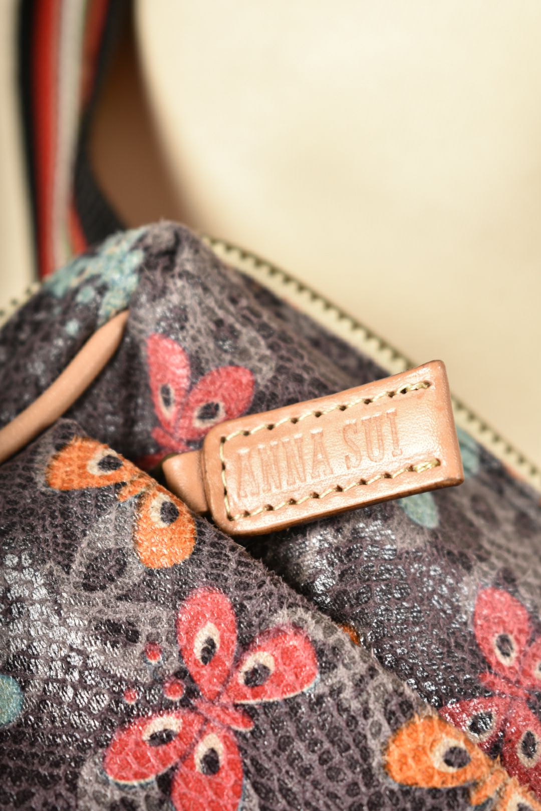 ANNA SUI Multi Colour Floral Faux Snakeskin Crossbody