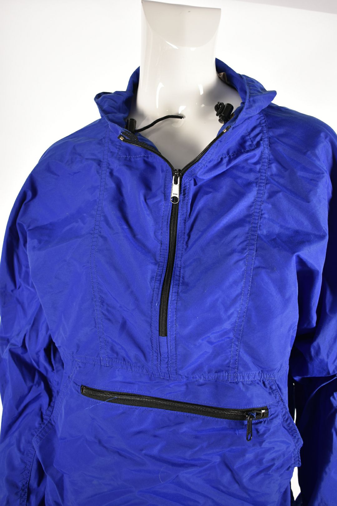 1980s WOOLRICH Blue Nylon Zip Pullover Windbreaker Small