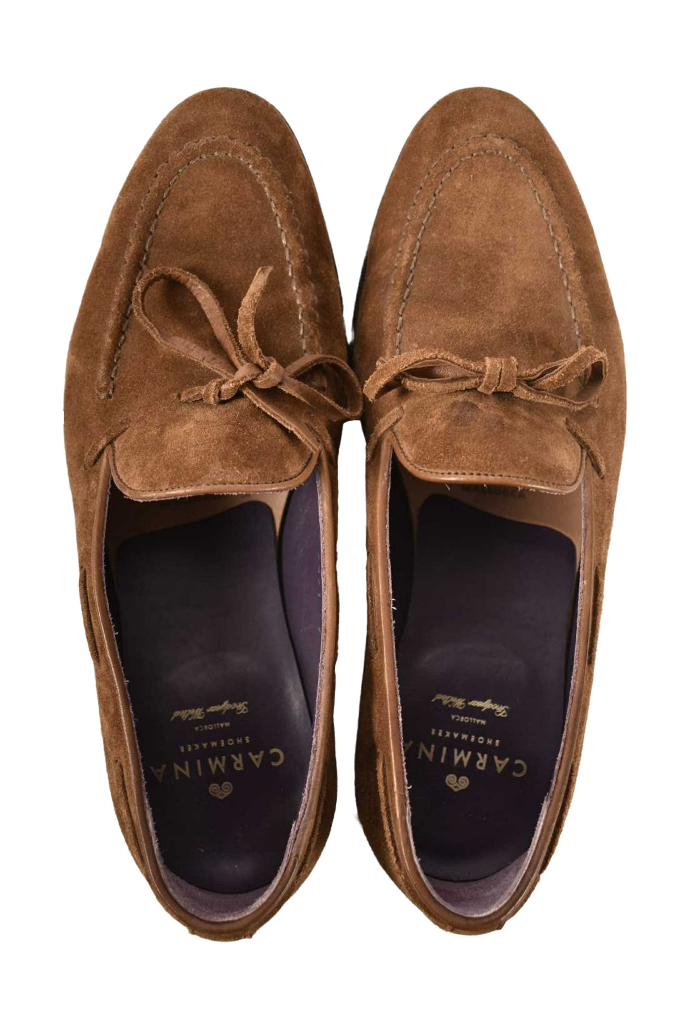 CARMINA Medium Brown Suede Tassel Loafers 7EU 8US Spain