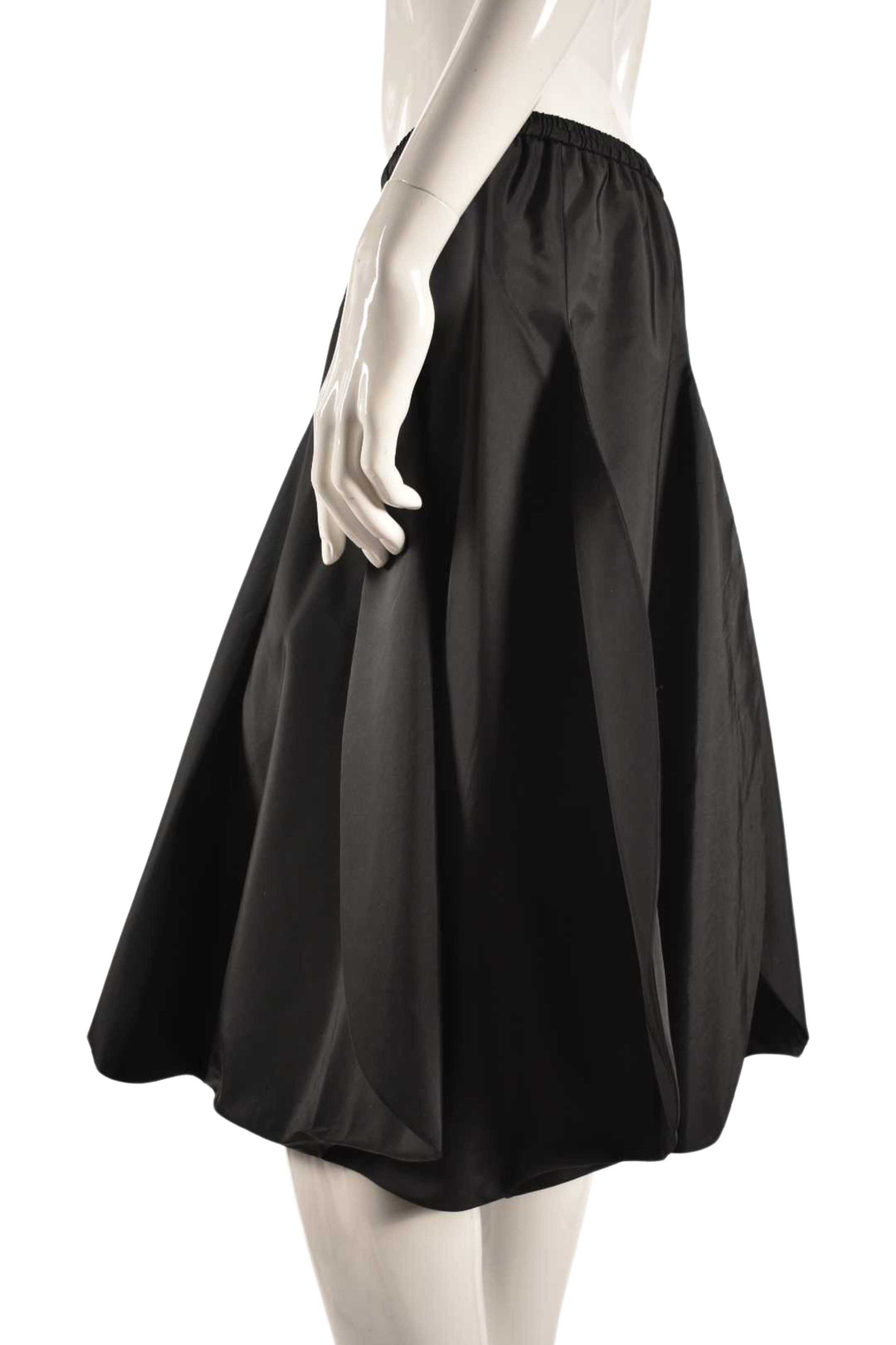 1980s FRANK USHER Black Polyester Tulip Petal Skirt 8US