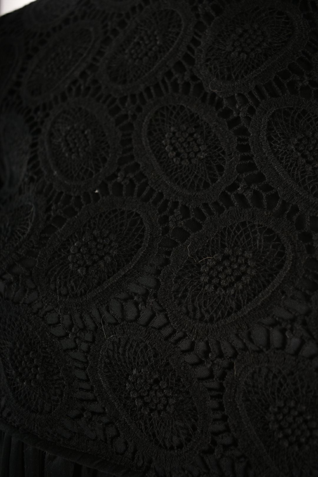 2000s BURBERRY Black Floral Lace Cotton Coquette Dress 6US