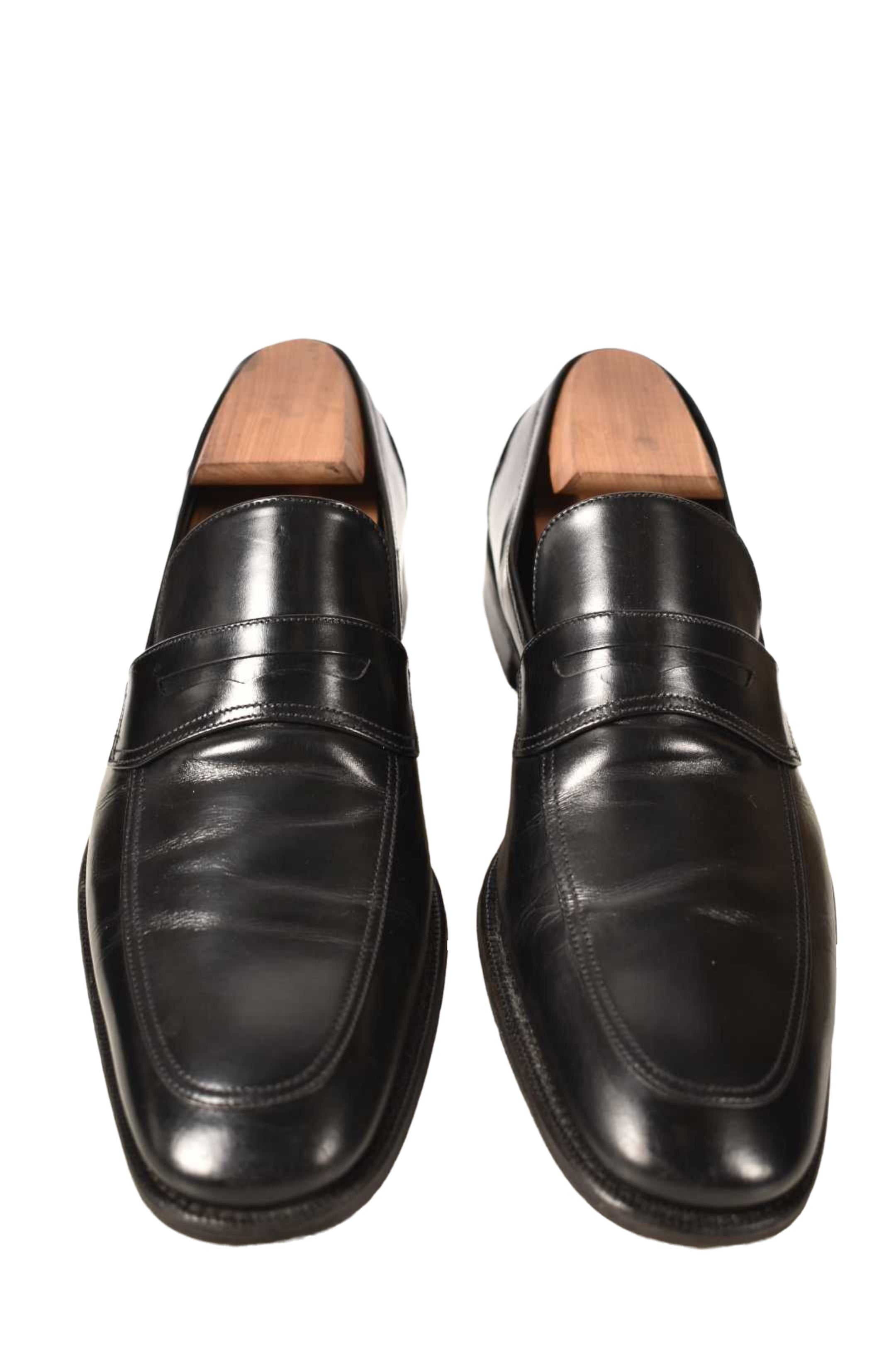 SALVATORE FERRAGAMO Black Calfskin Leather Penny Loafer 8US Italy
