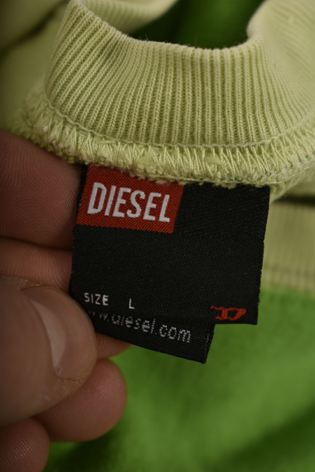 2000s DIESEL Green Cotton Reverse Terry FUN Sweatshirt Medium