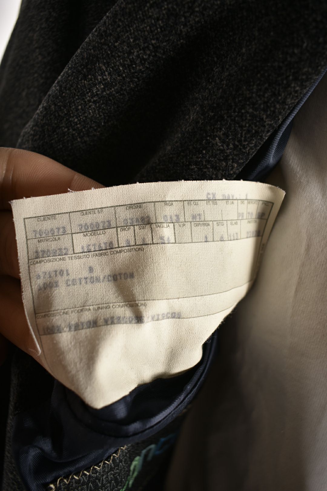 1990s ISTANTE Charcoal Grey Galaxy Cotton Velvet 3BTN Blazer 44T