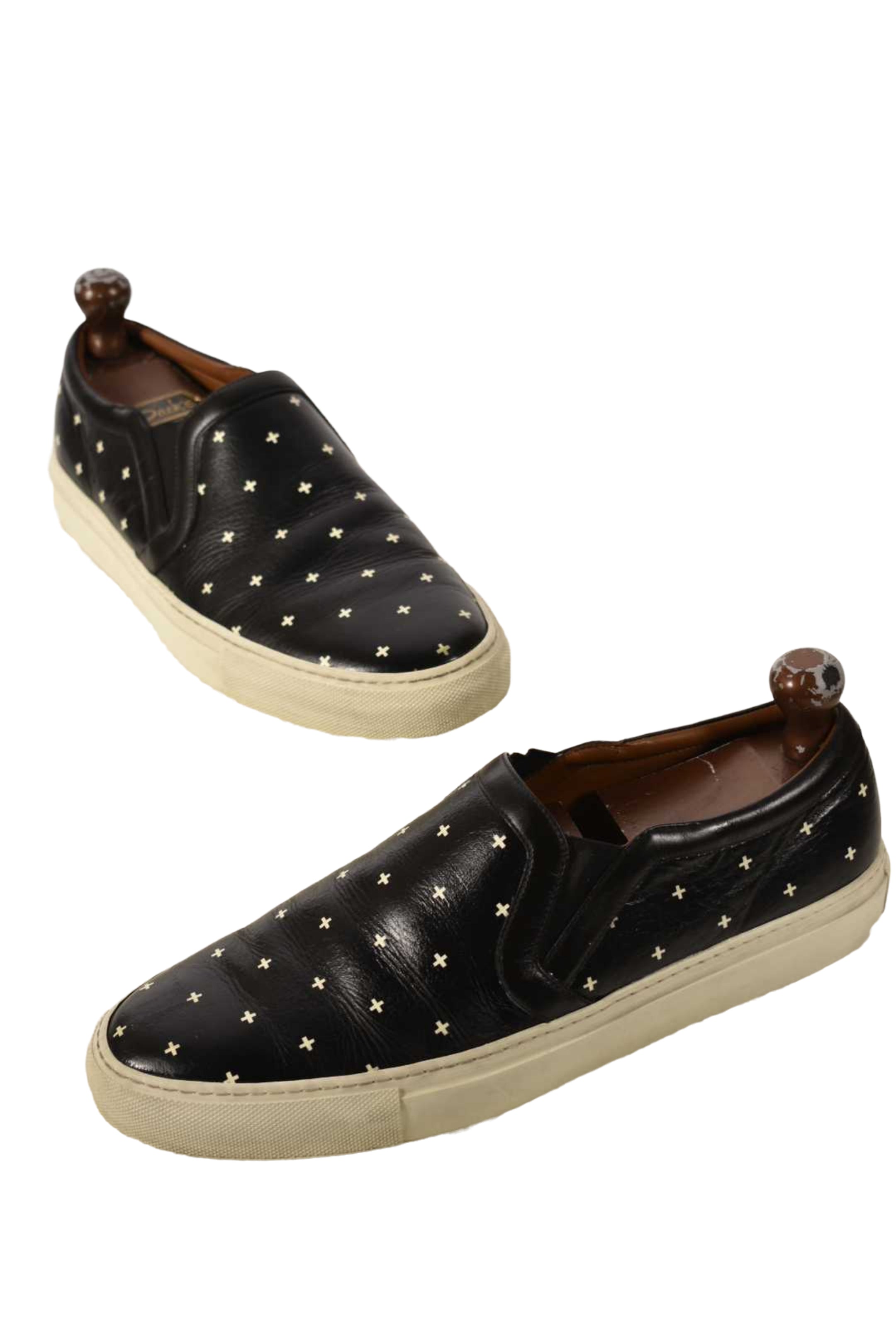 GIVENCHY Black White Leather Plus Slip On Sneaker 44EU 11US Italy