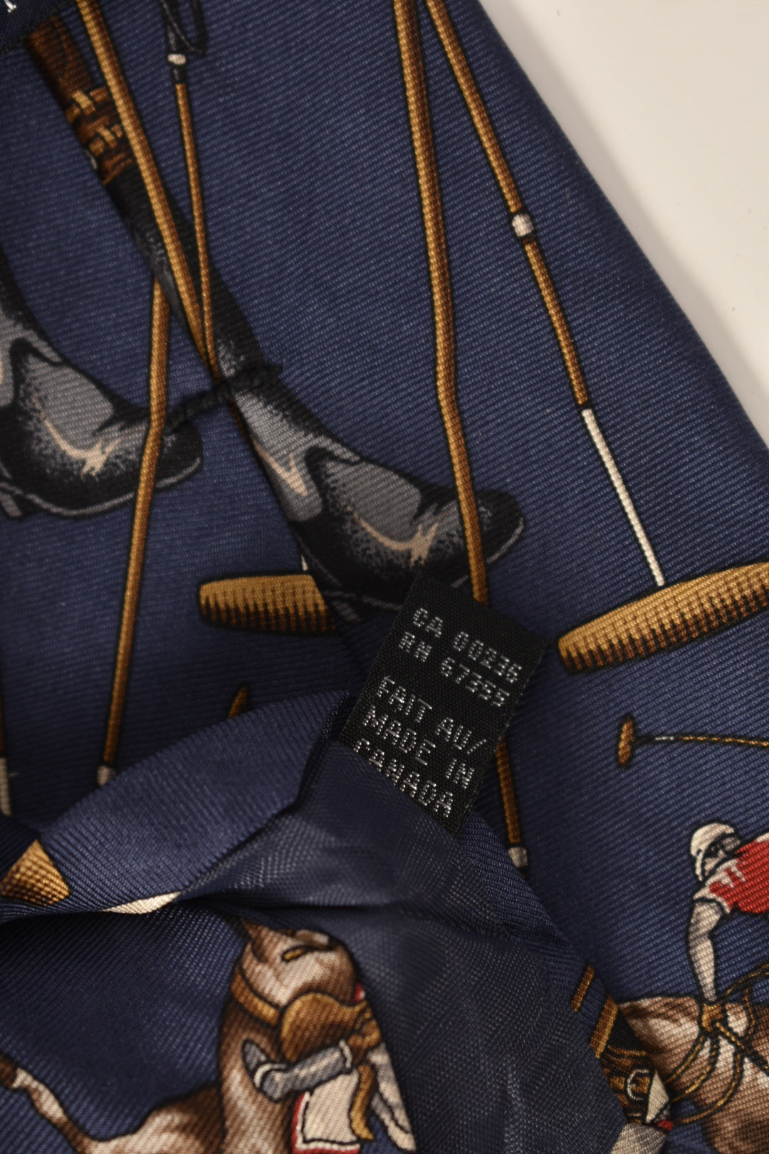 Stunning POLO RALPH LAUREN Navy Action Polo Players Scene Silk Tie USA