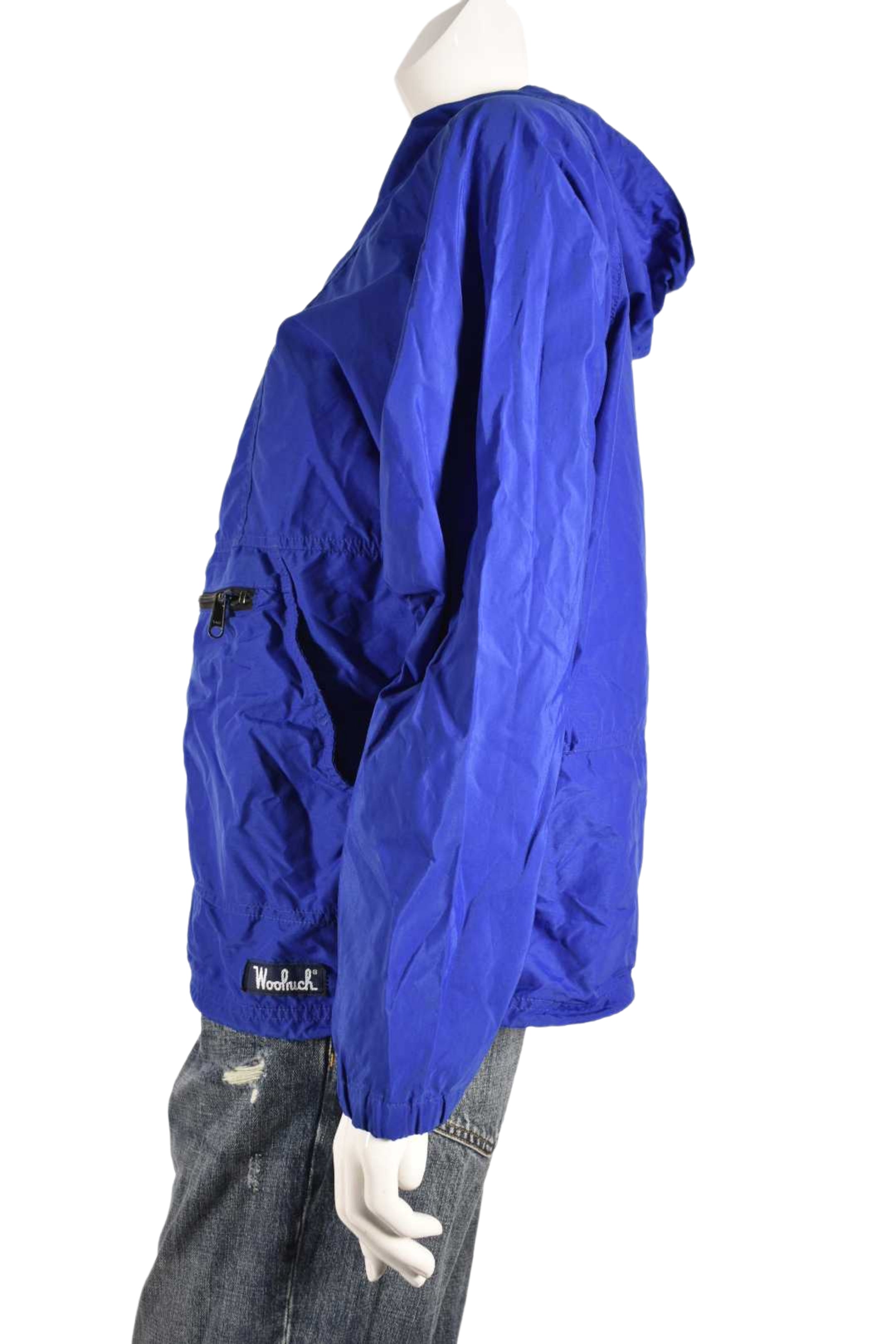 1980s WOOLRICH Blue Nylon Zip Pullover Windbreaker Small