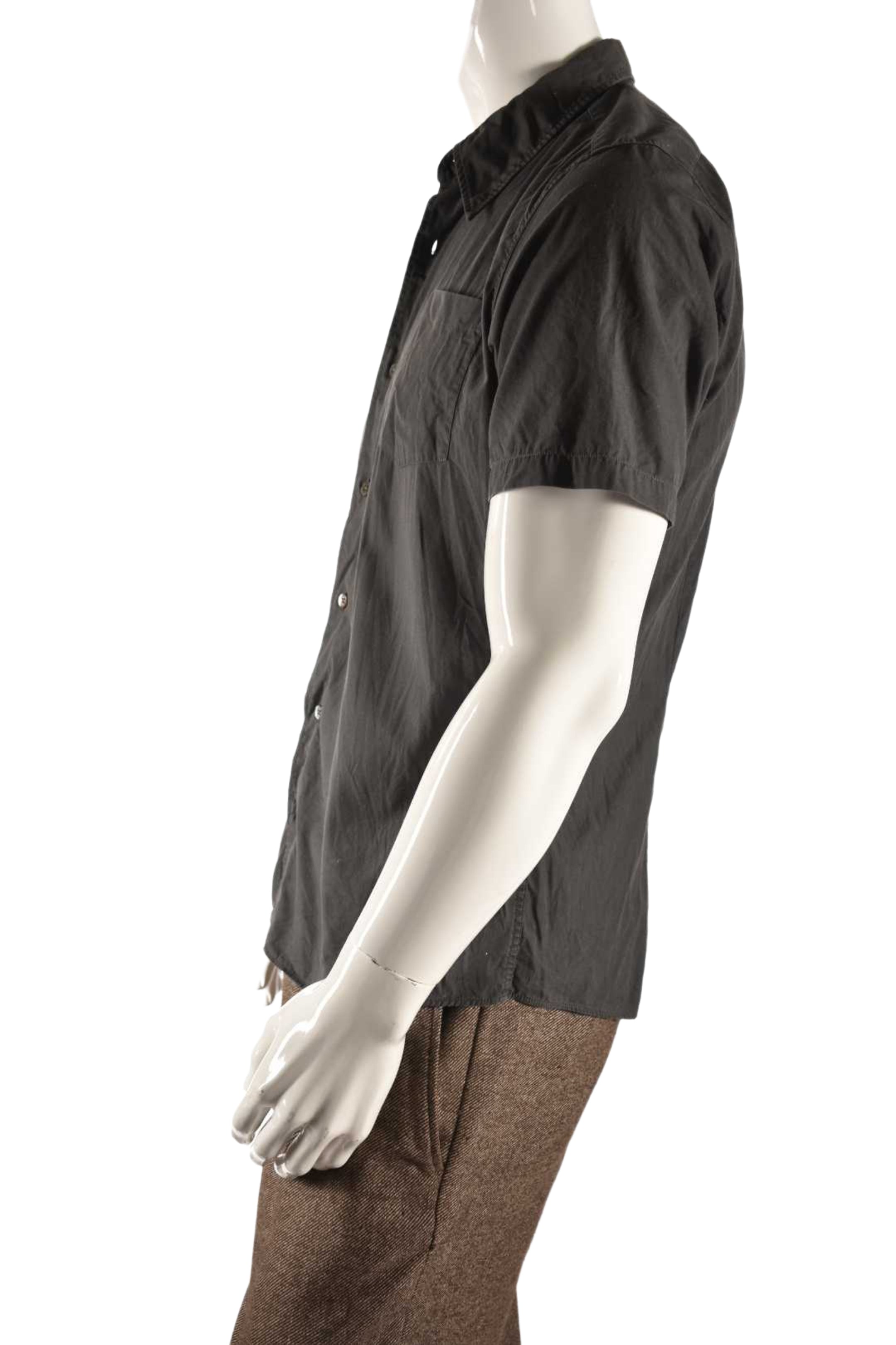 DRIES VAN NOTEN Grey Short Sleeve Cotton Contrast Shirt 50EU Small