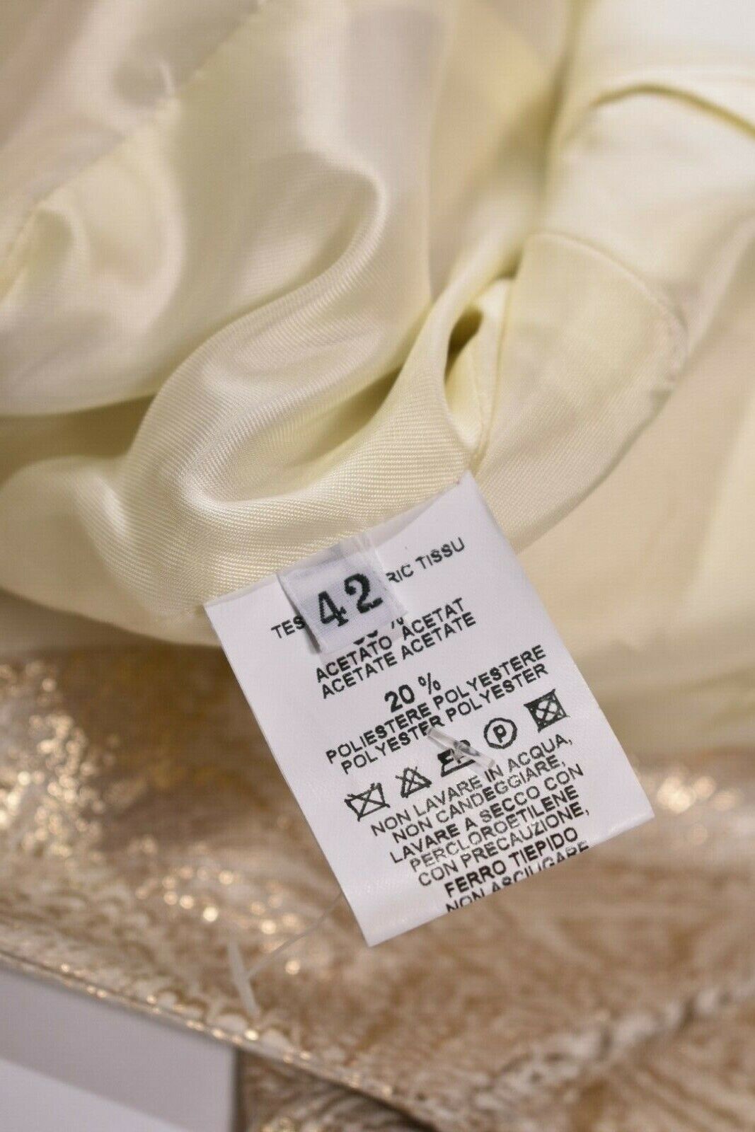 Luxe ANTONIO BERARDI Gold Ivory Sparkle Jacquard Foil Jacket 42EU 4US Italy