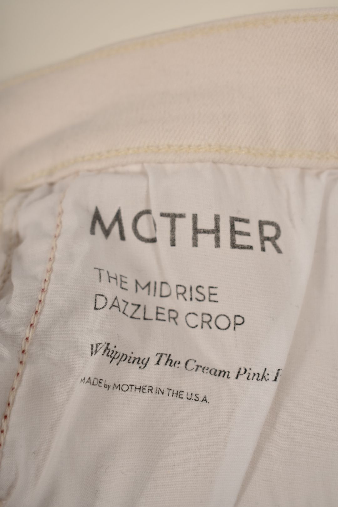 MOTHER White Pink Side Stripe Midrise Dazzler Crop Denim 29W USA