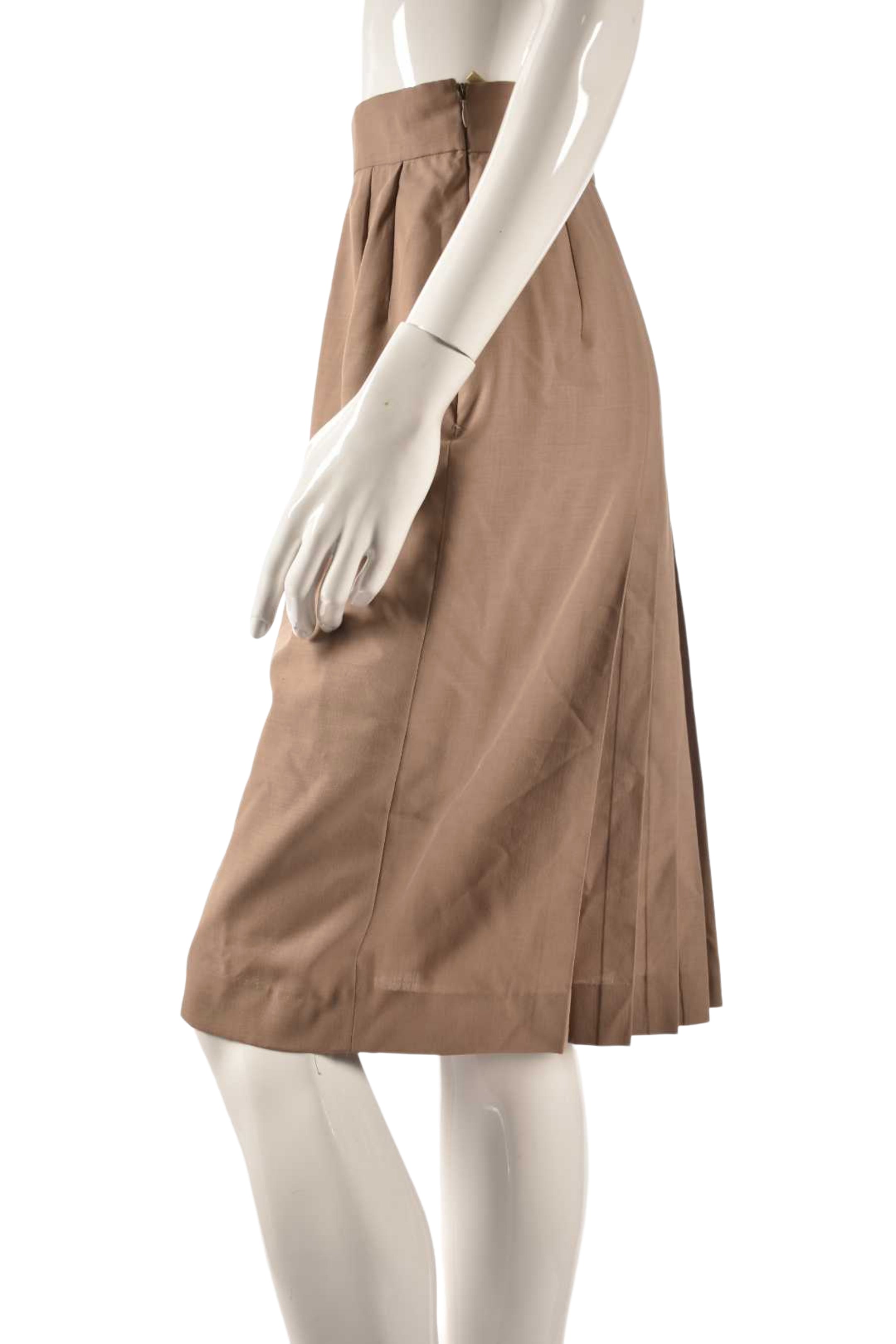 KT KIYOKO TAKASE Light Brown Wool Blend Back Pleat Pencil Skirt Small