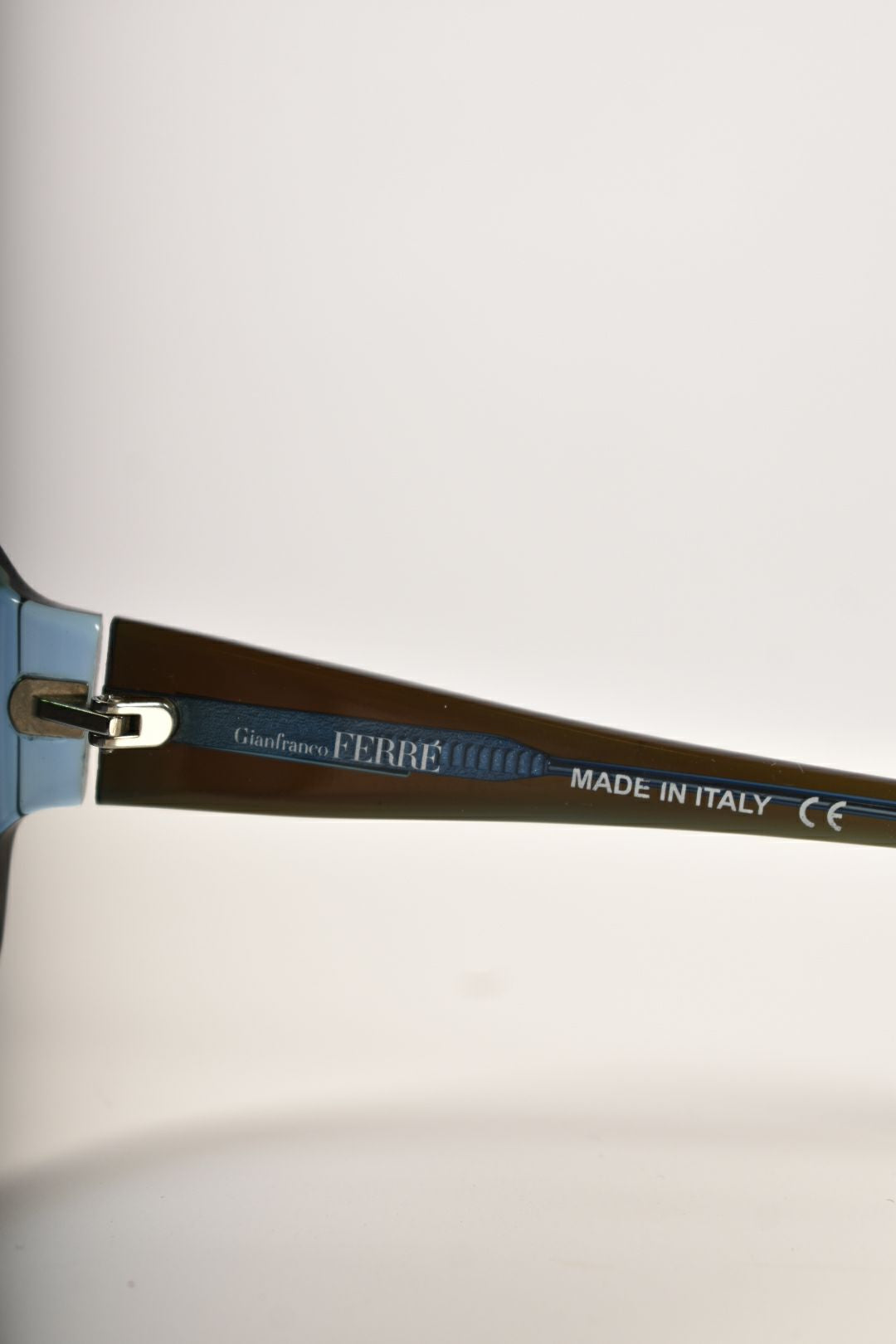 2000s GIANFRANCO FERRE Aqua Brown Round Acetate Sunglasses Italy