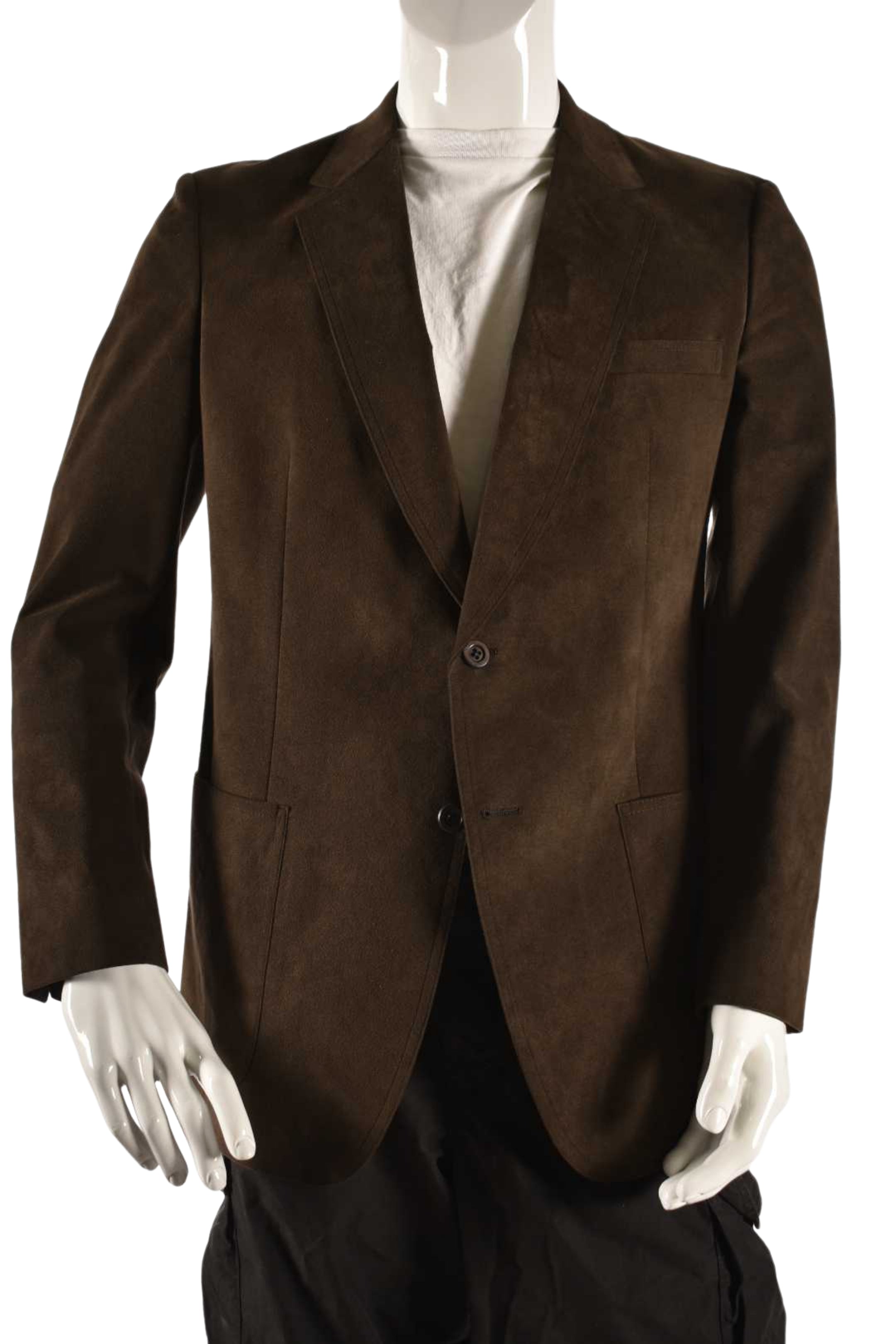 1970s HALSTON Brown Faux Suede Halsuede Blazer Unionmade USA 40R
