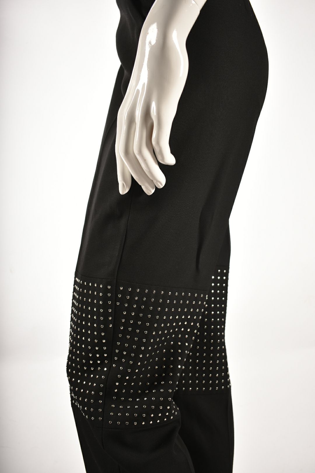 MCQ Black Wool Fine Knit Studded Knee Pants 44EU Large