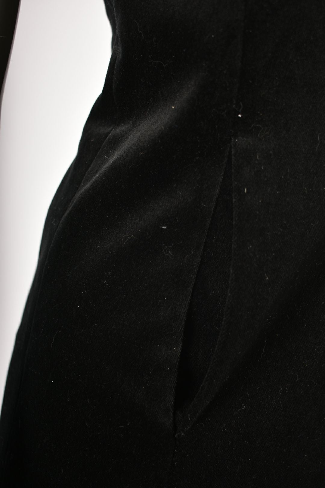 2000s THEORY Black Cotton Velvet Mini Dress 2US Small