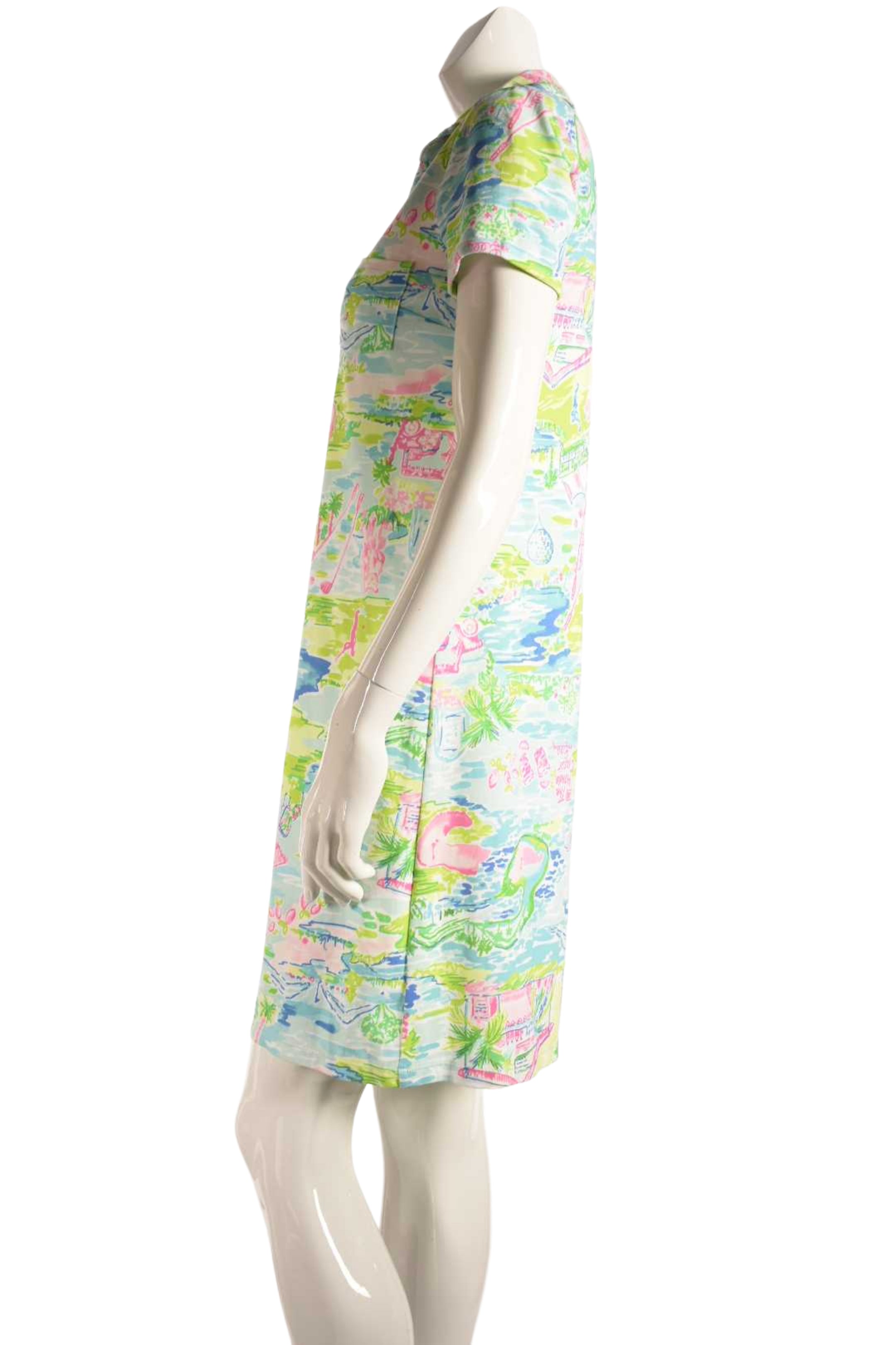 LILY PULITZER Multicolour Honda Classic Golf Tech Shirt Dress Small