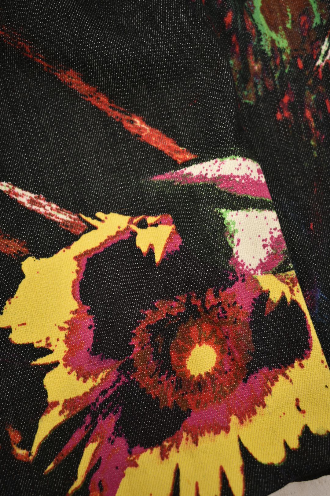VERSACE JEANS COUTURE Navy Denim Multi Colour Floral Skirt