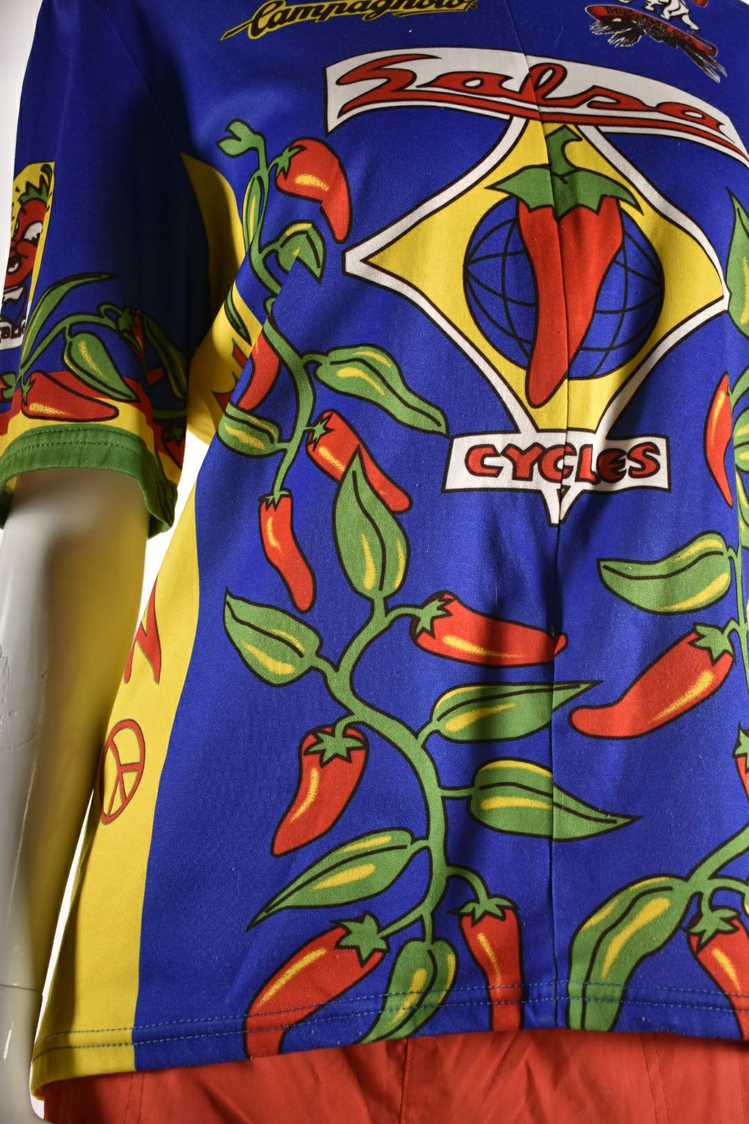 1990s AUSSIE Blue Chili Pepper Salsa Cycling Shirt Large