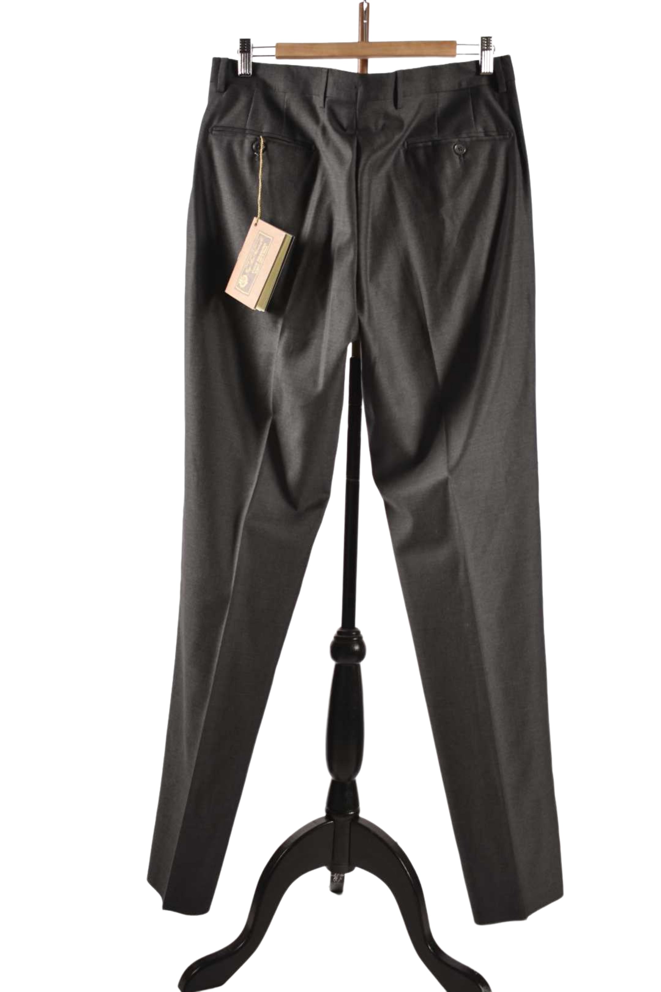 NEIMAN MARCUS Grey Loro Piana Super 130s Wool Dress Pants 34"