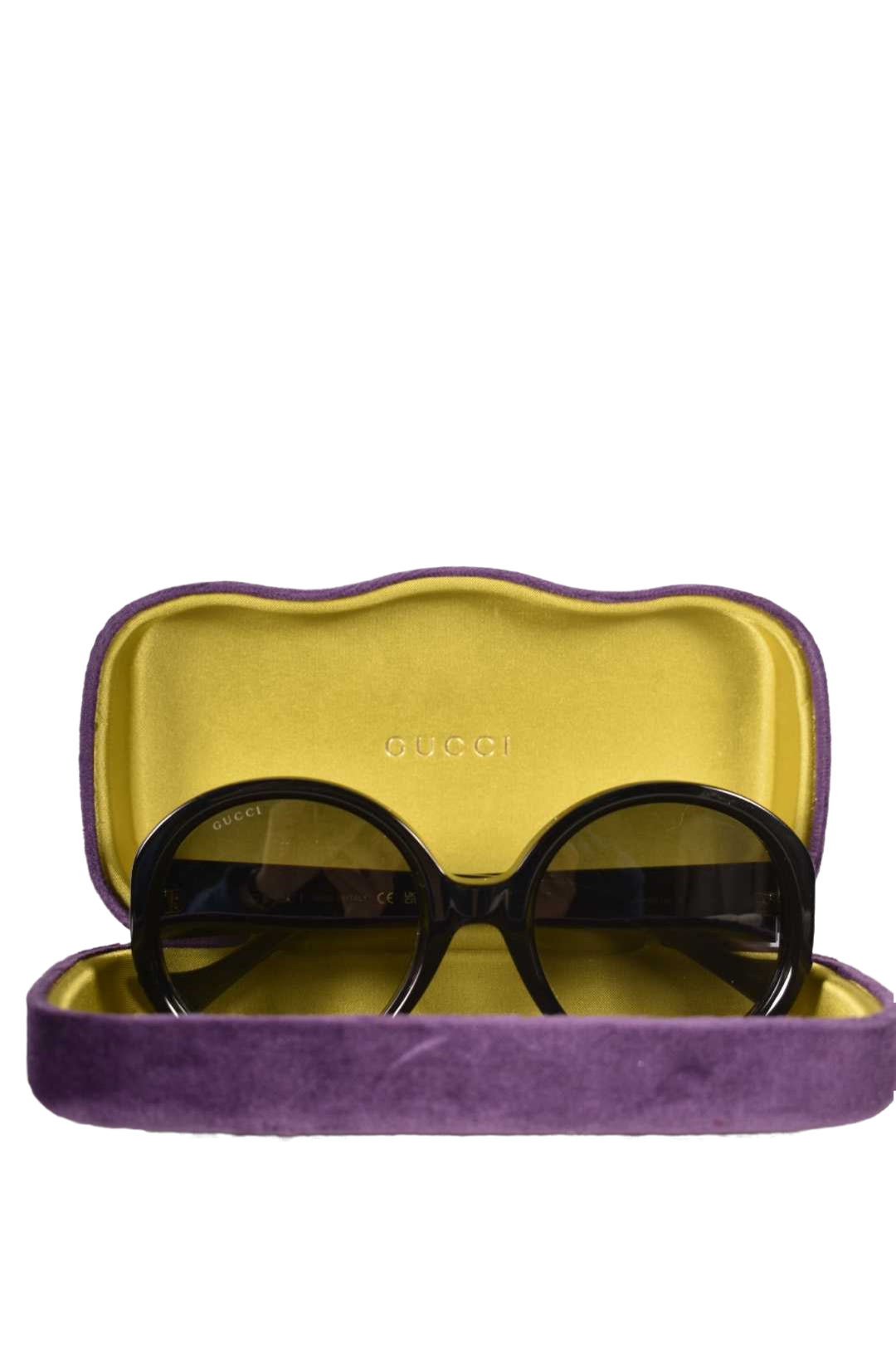GUCCI Black Round Gradient Sunglasses GG1256 Italy