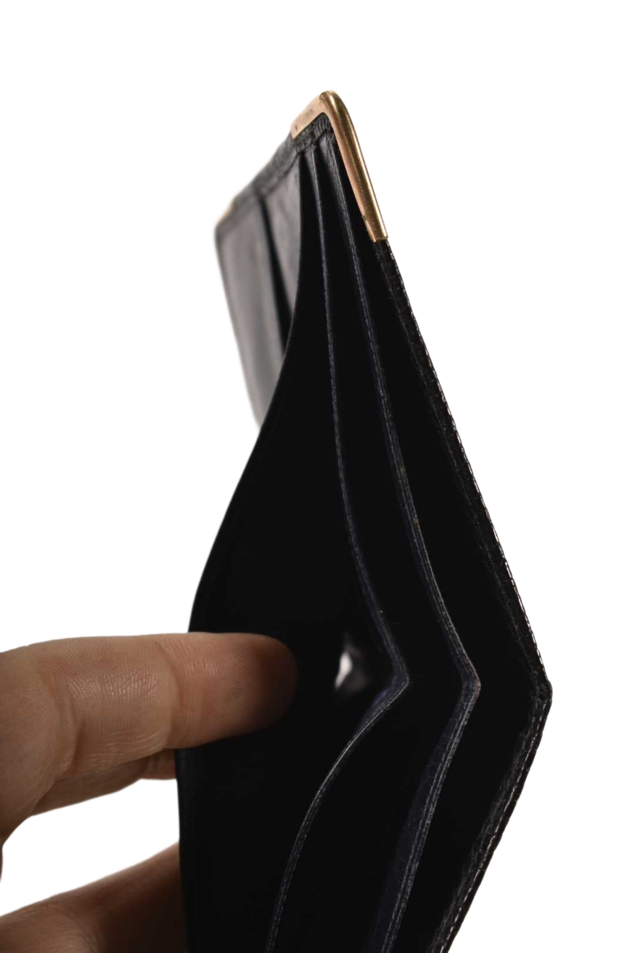 1970s MAPPIN & WEBB Navy Lizard Skin Exotic English Pound Wallet