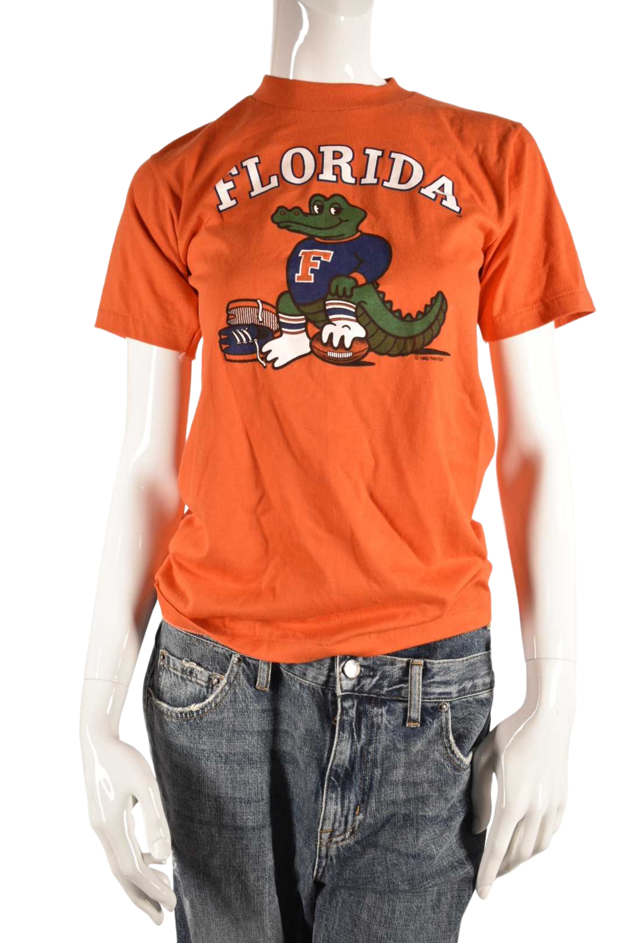 1982 NOS Orange Gator University of FloridaSIngle Needle Cotton Tee Small