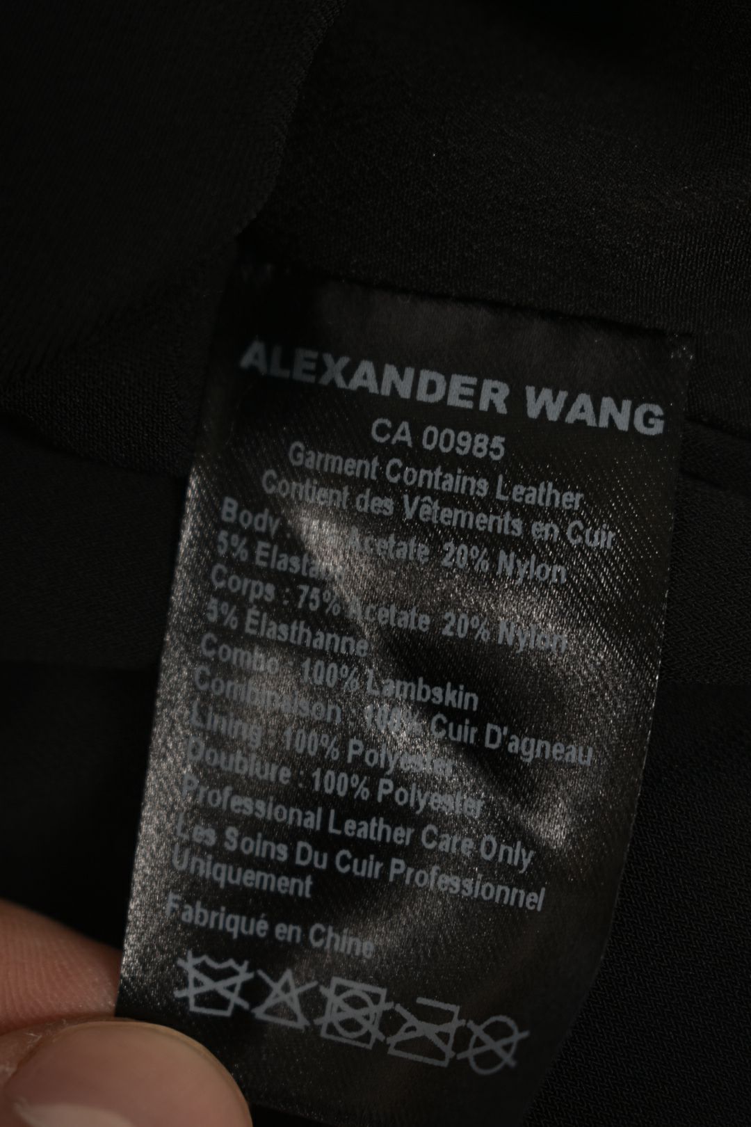 ALEXANDER WANG Black Leather Mixed Media Sleeveless Dress 2US