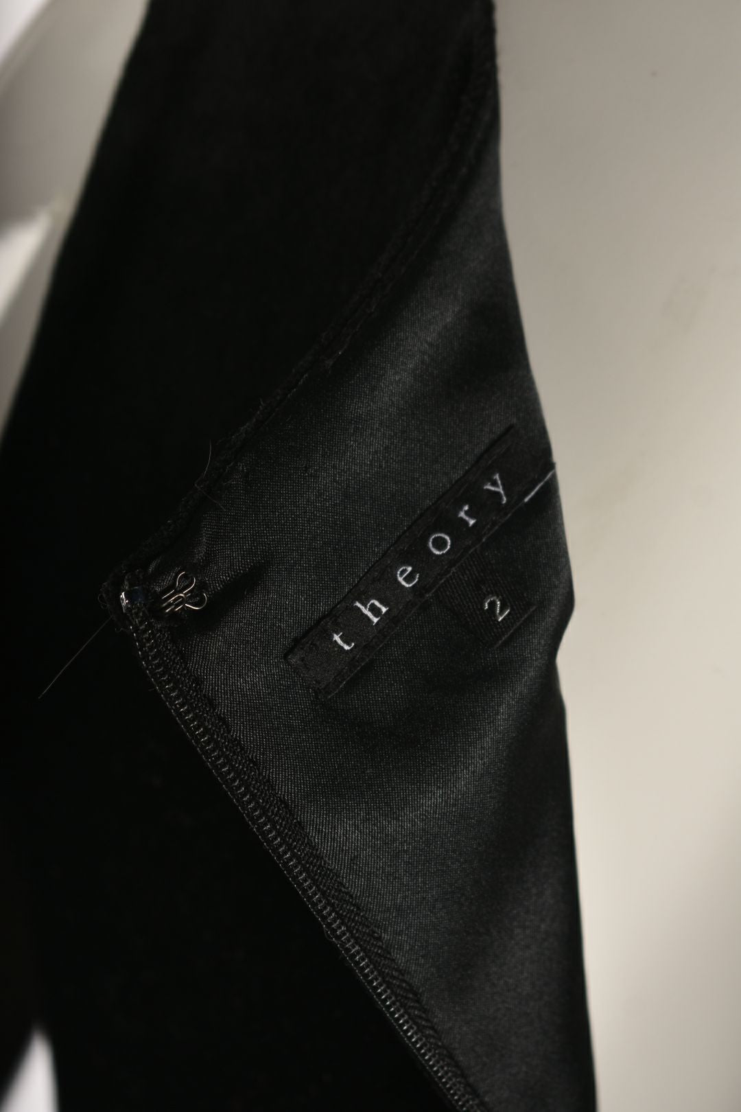 2000s THEORY Black Cotton Velvet Mini Dress 2US Small