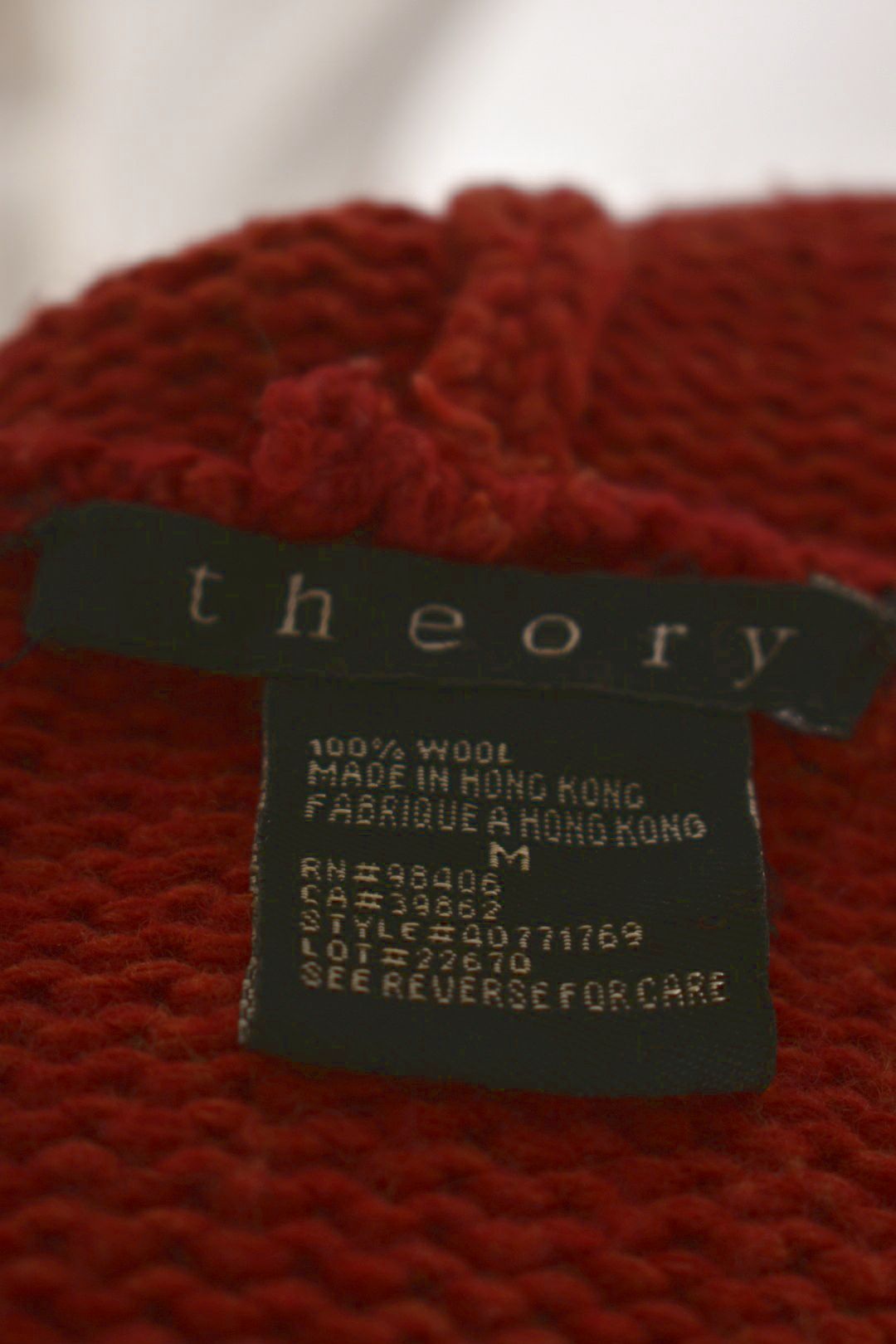 2000s THEORY Orange Wool Cableknit Fur Trim Belted Cardigan Sweater Medium