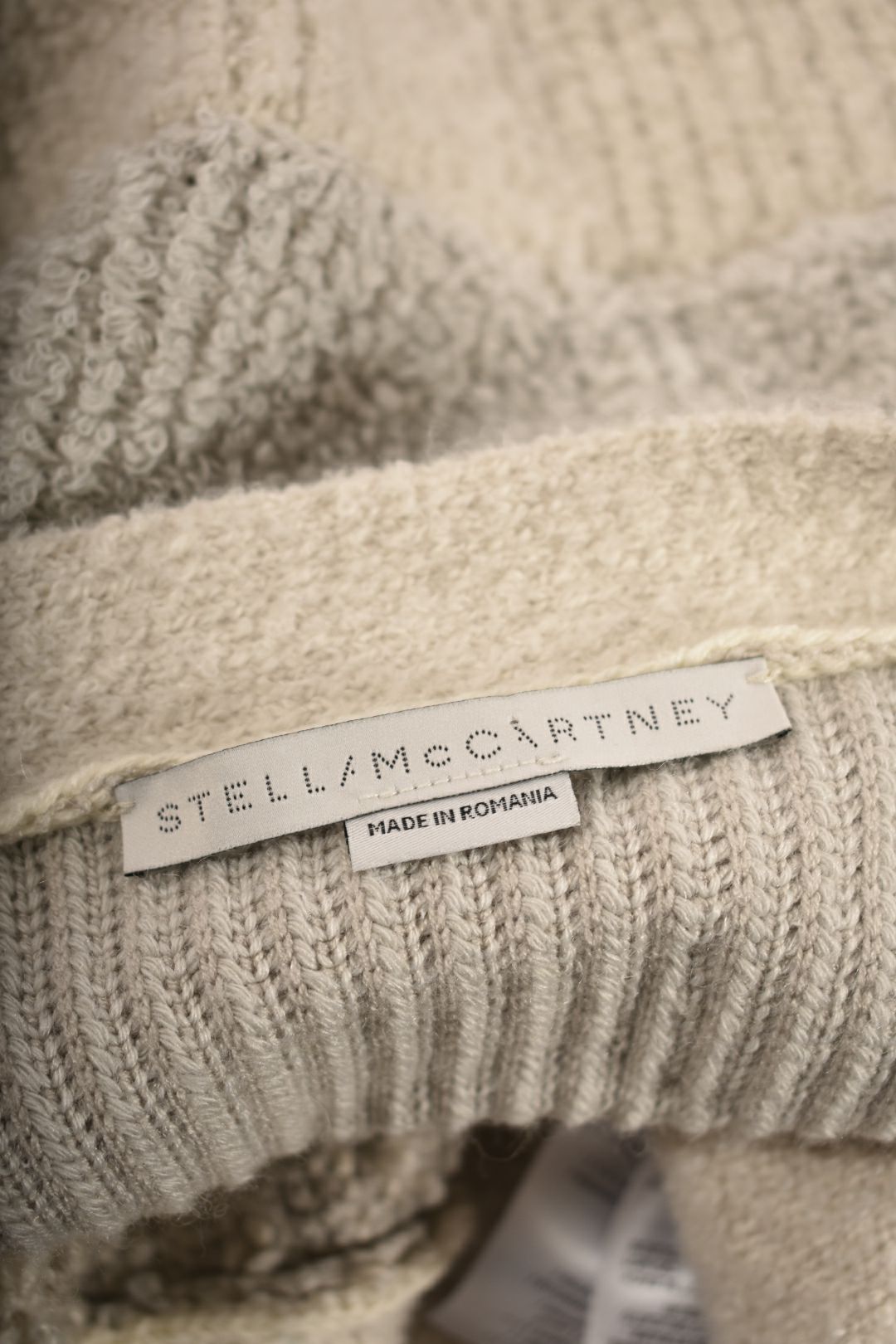 STELLA MCCARTNEY Beige Pink Faux Fur Patchwork Cardigan 38EU Small