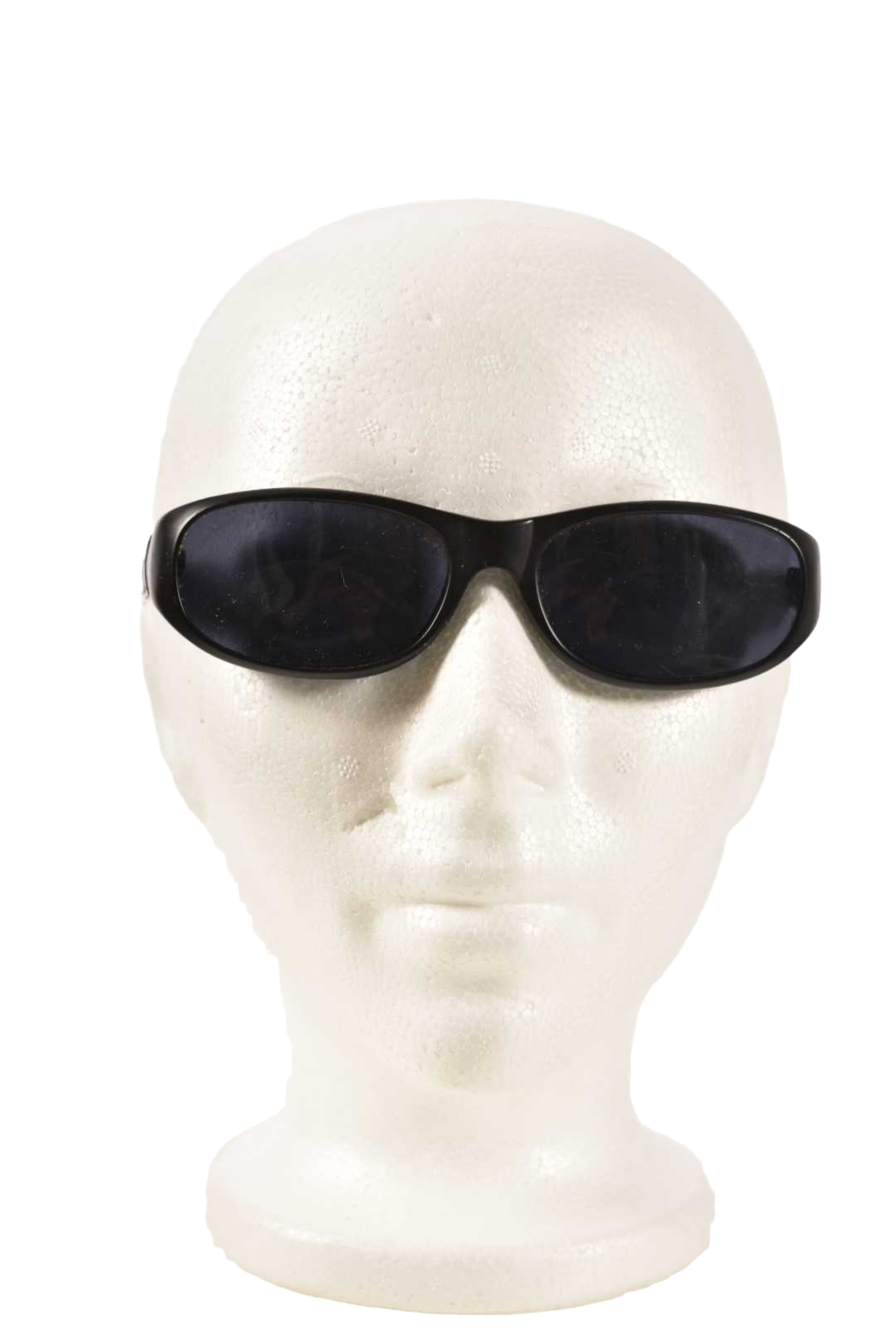 2000s CALVIN KLEIN Black Metal CK1000 Blue Lens Sunglasses Japan