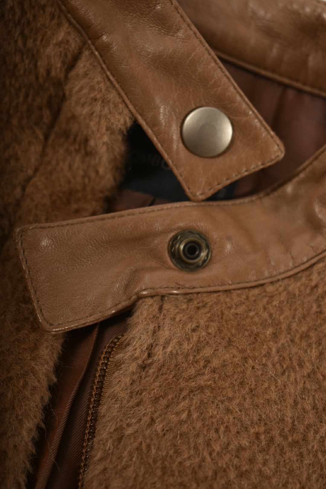TOMBOLINI Brown Wool Alpaca Shaggy Jacket 42EU Medium