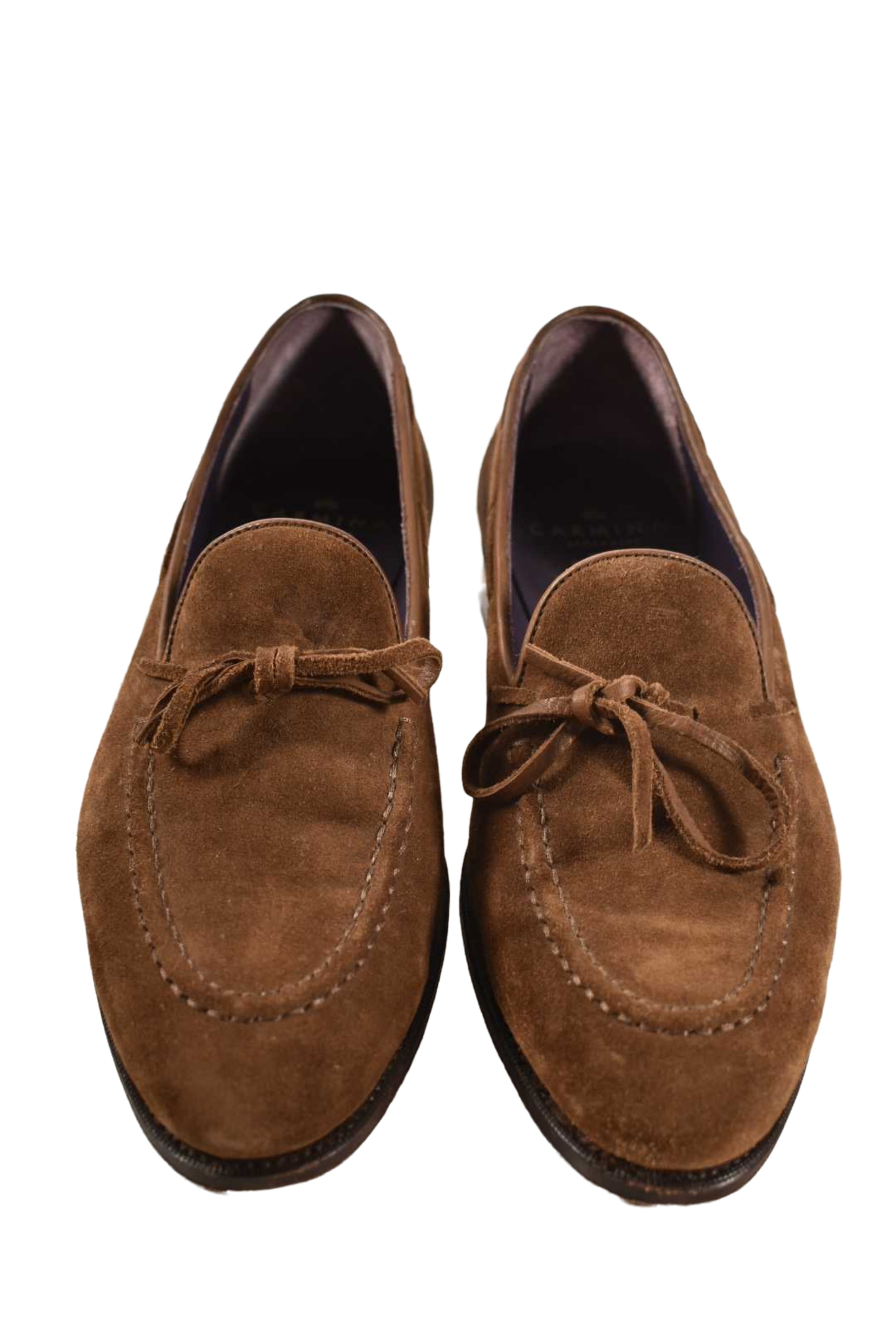 CARMINA Medium Brown Suede Tassel Loafers 7EU 8US Spain