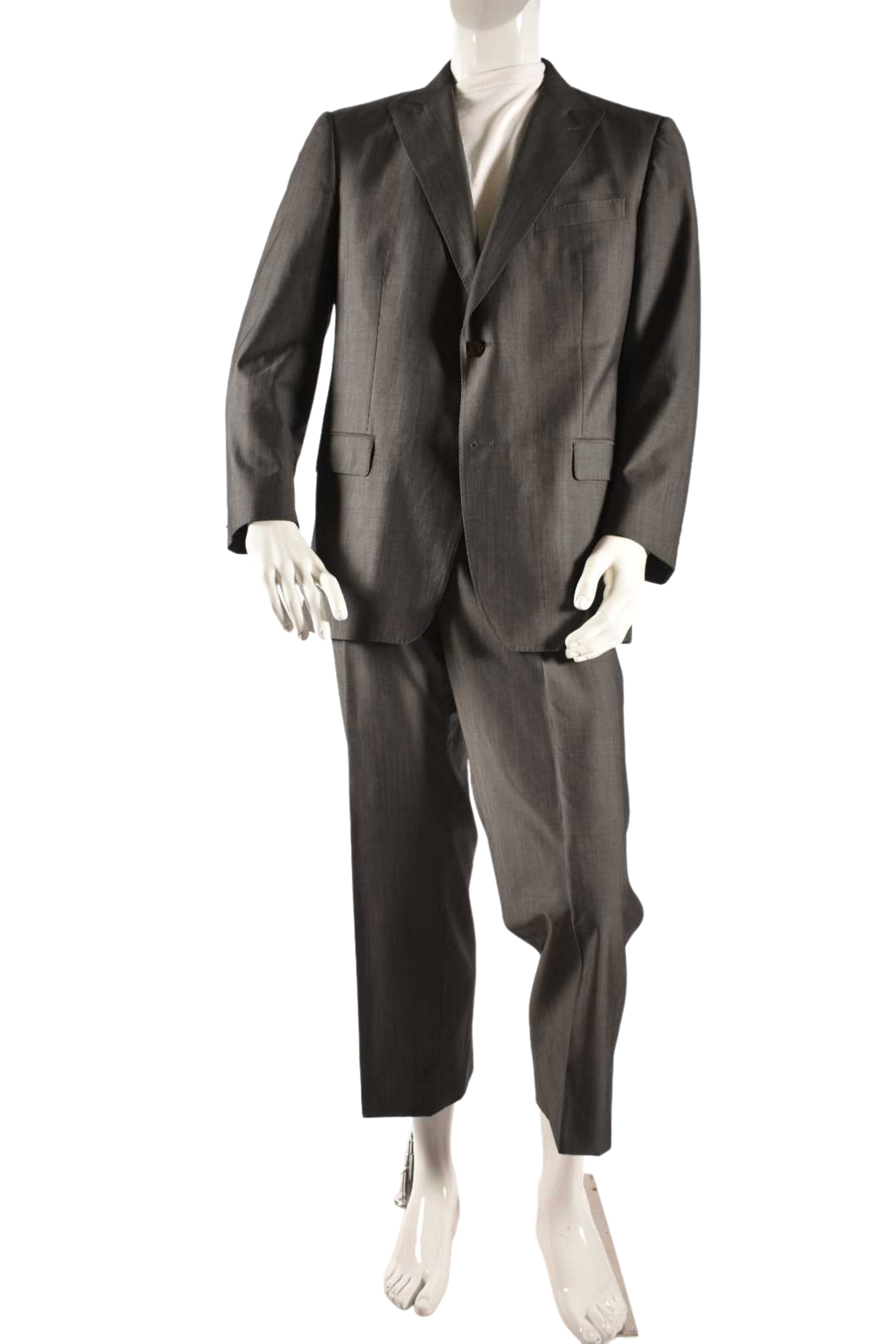 Z ZEGNA Charcoal Grey Peak Lapel Fine Wool Suit 54EU 44R