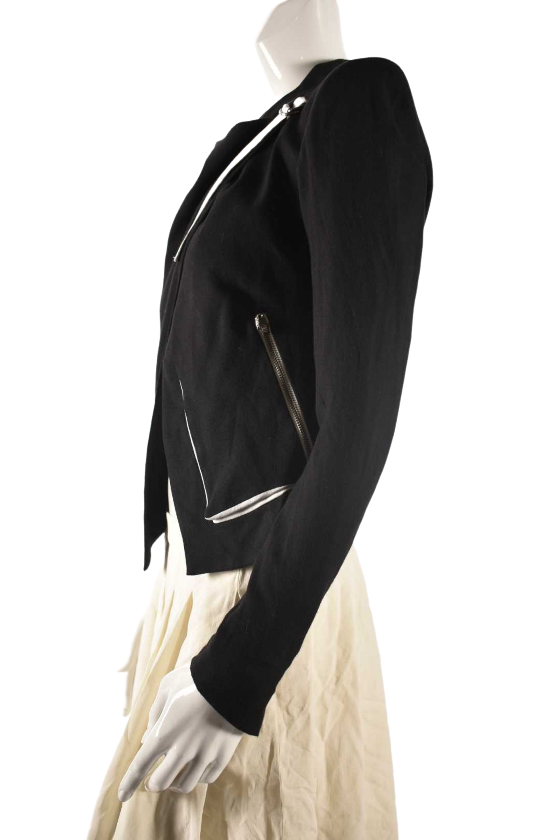 HELMUT LANG Black Viscose Cropped Wrap Blazer 2US