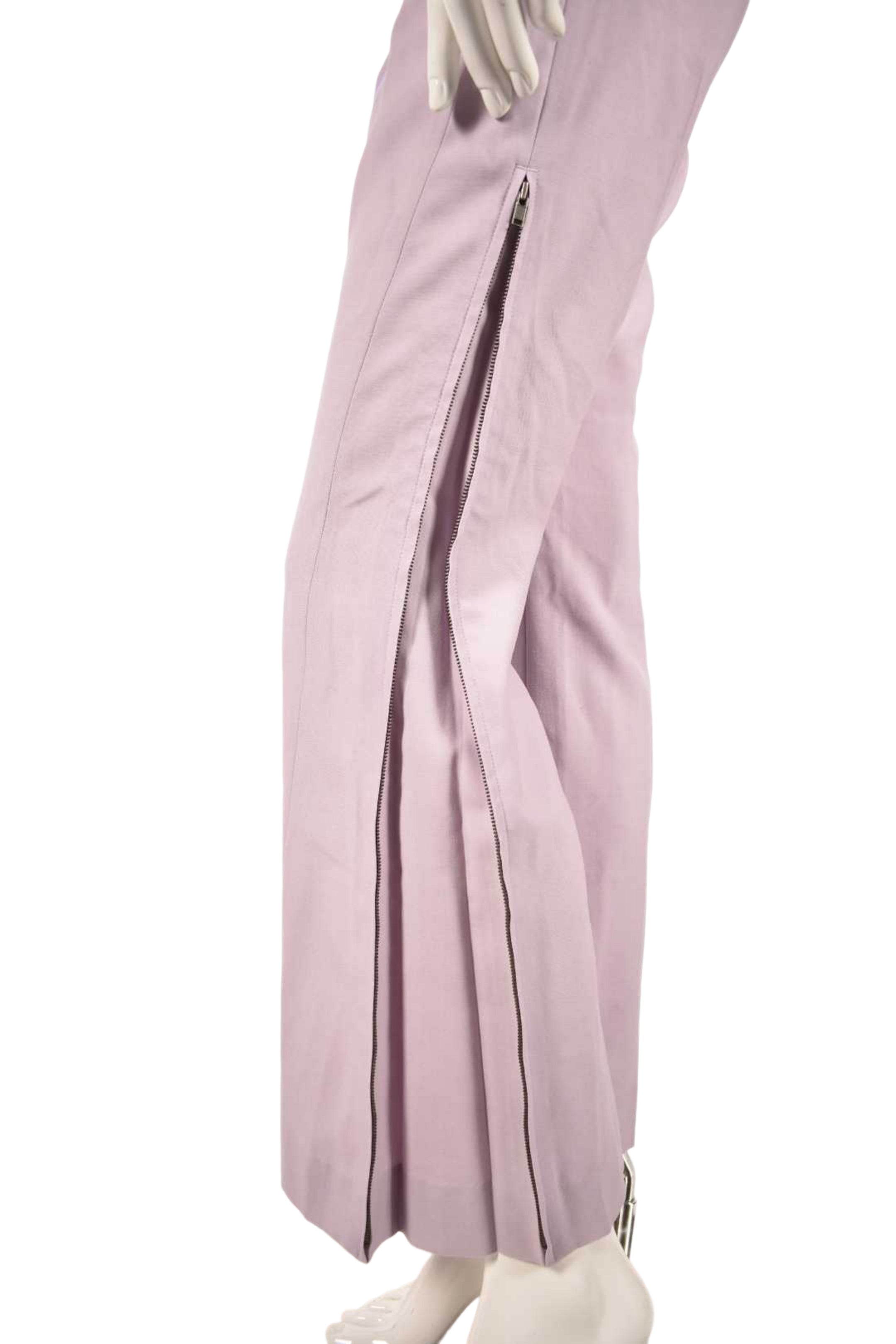 CHRISTIAN DADA Purple Psychadelic Stripe Wool Flared Zip Pants 36EU XS