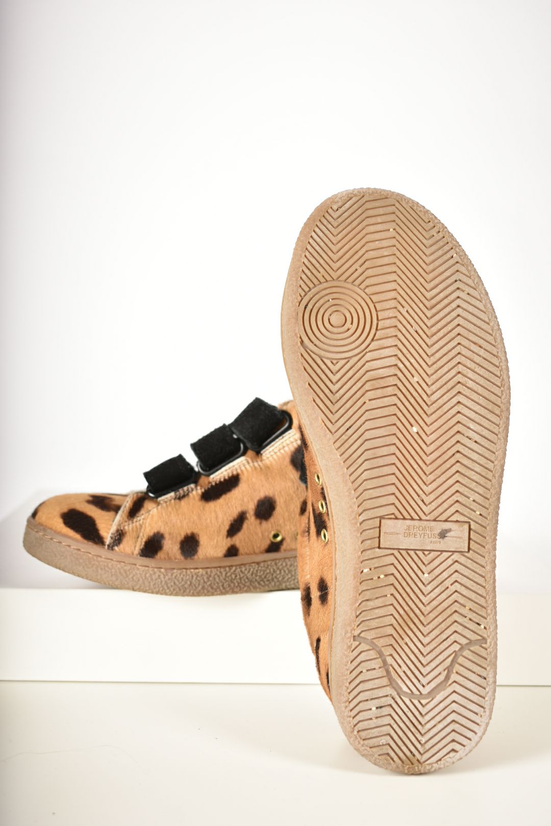 Jerome Dreyfuss Paris Cheetah Print Velcro Sneakers 37EU 7US