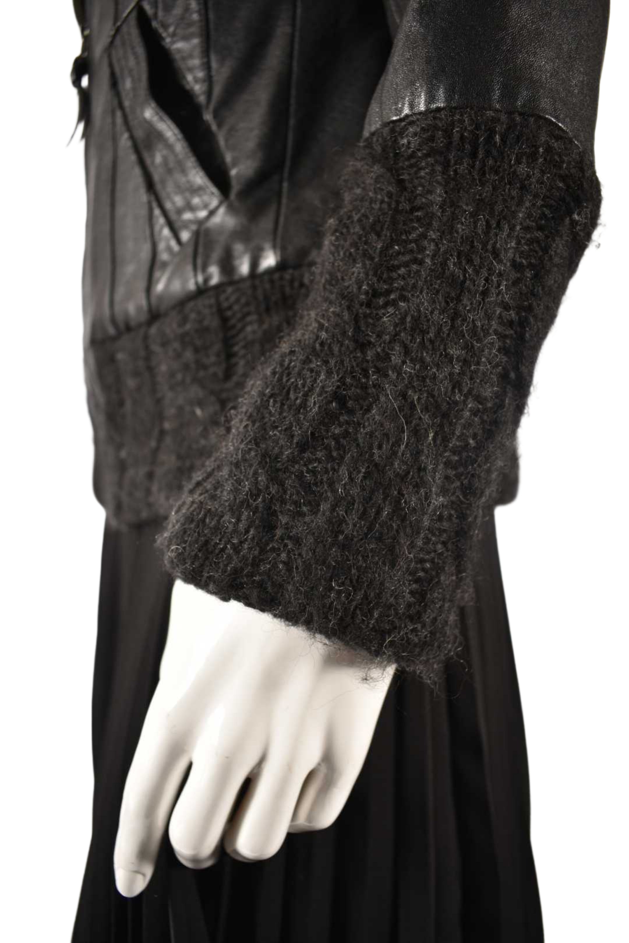 2010s MACKAGE Black Leather Moto Indie Sleeze Jacket Small