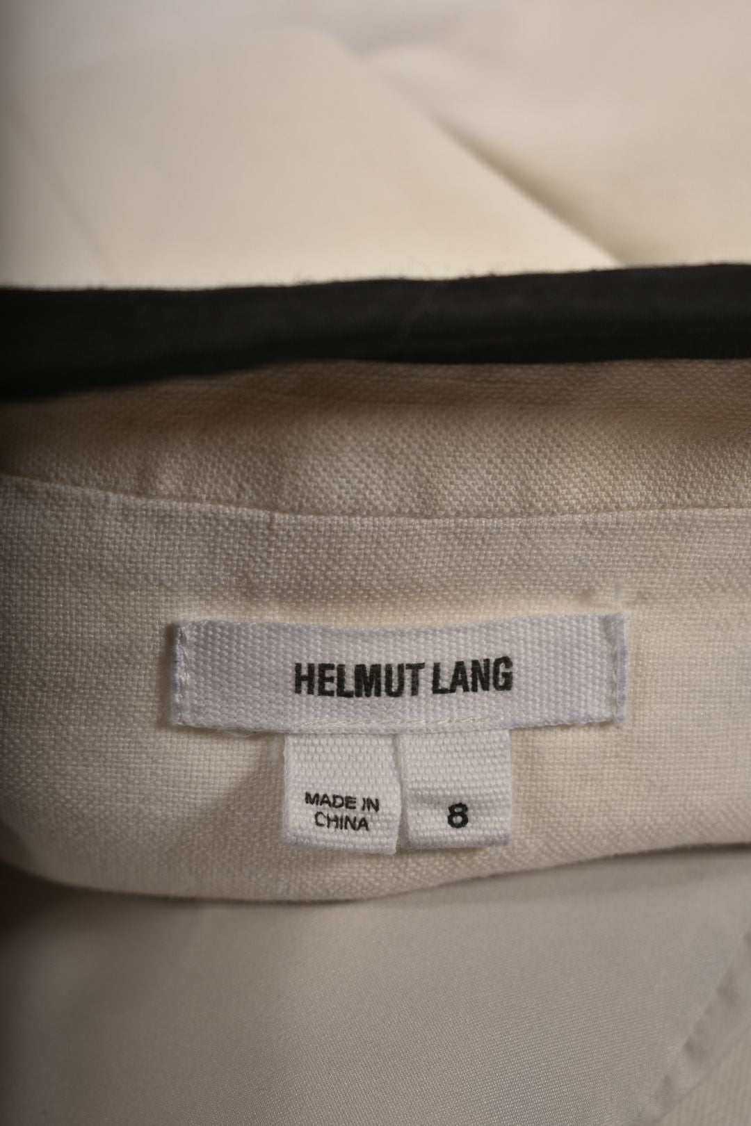 HELMUT LANG White Cotton Linen Seahorse Print Jacket 8US