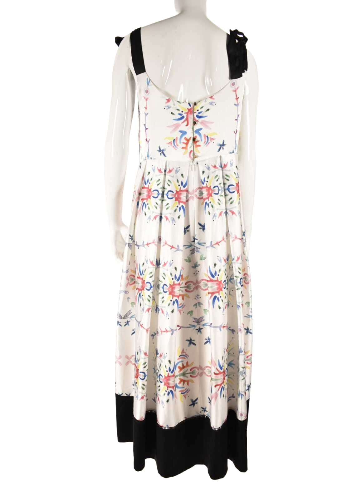 SABINA MUSAYEV White Abstract Garden Party Tie Dress Large