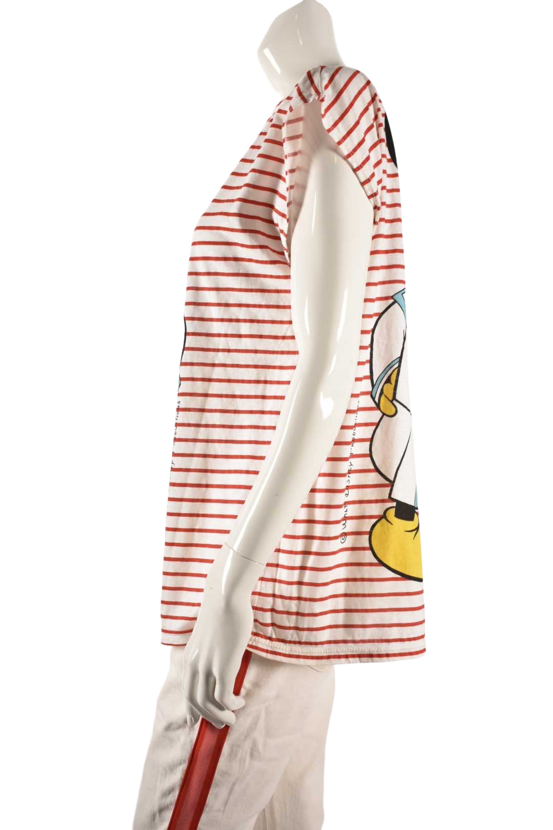 1980s EUREKA Red White Stripe Sailor Mickey Mouse Tee Medium
