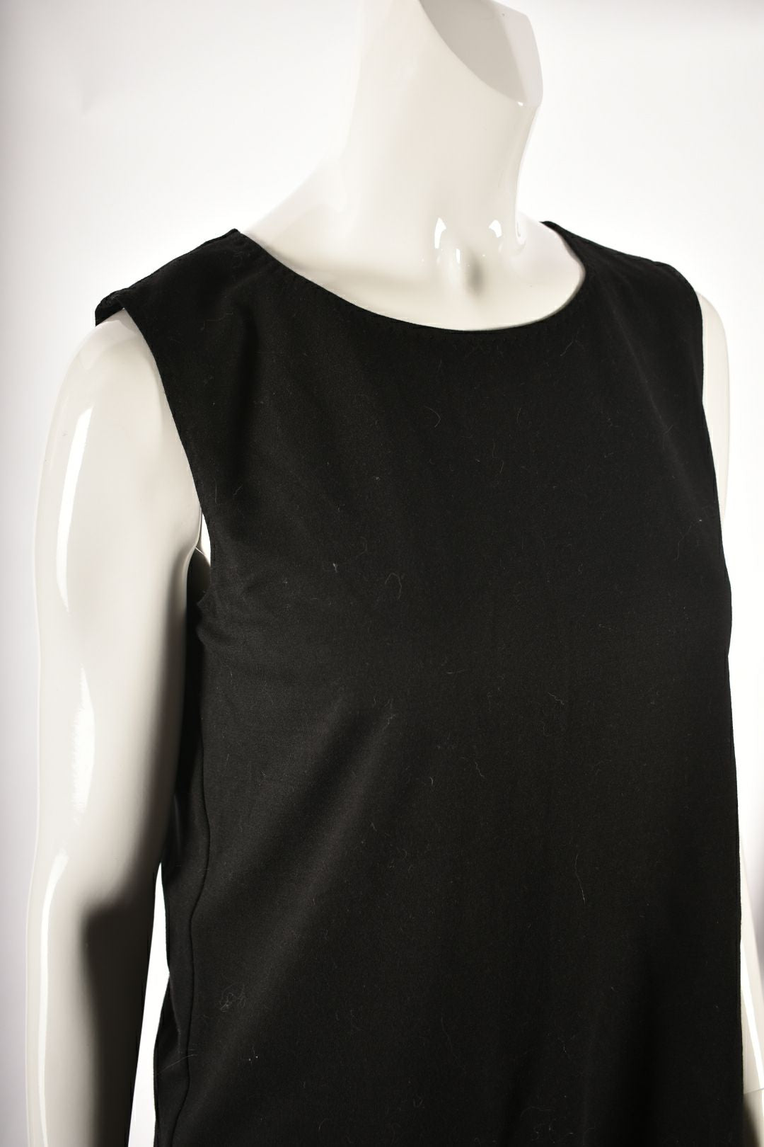 MAX MARA Black Sleeveless Viscose Silk Peplum Top Medium