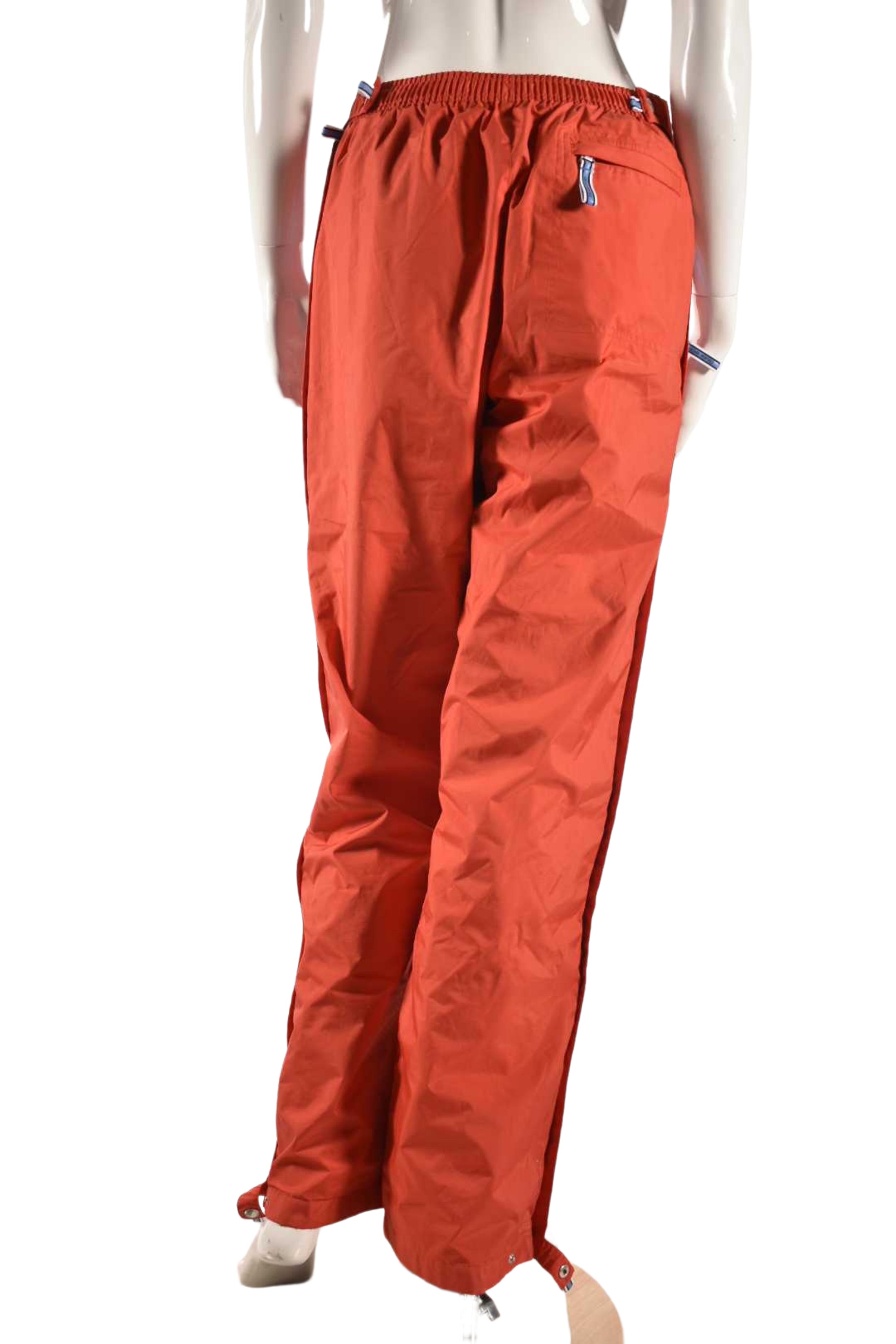 2000s ESCADA SPORT Orange Poly Full Zip Tearaway Pants 34EU Small