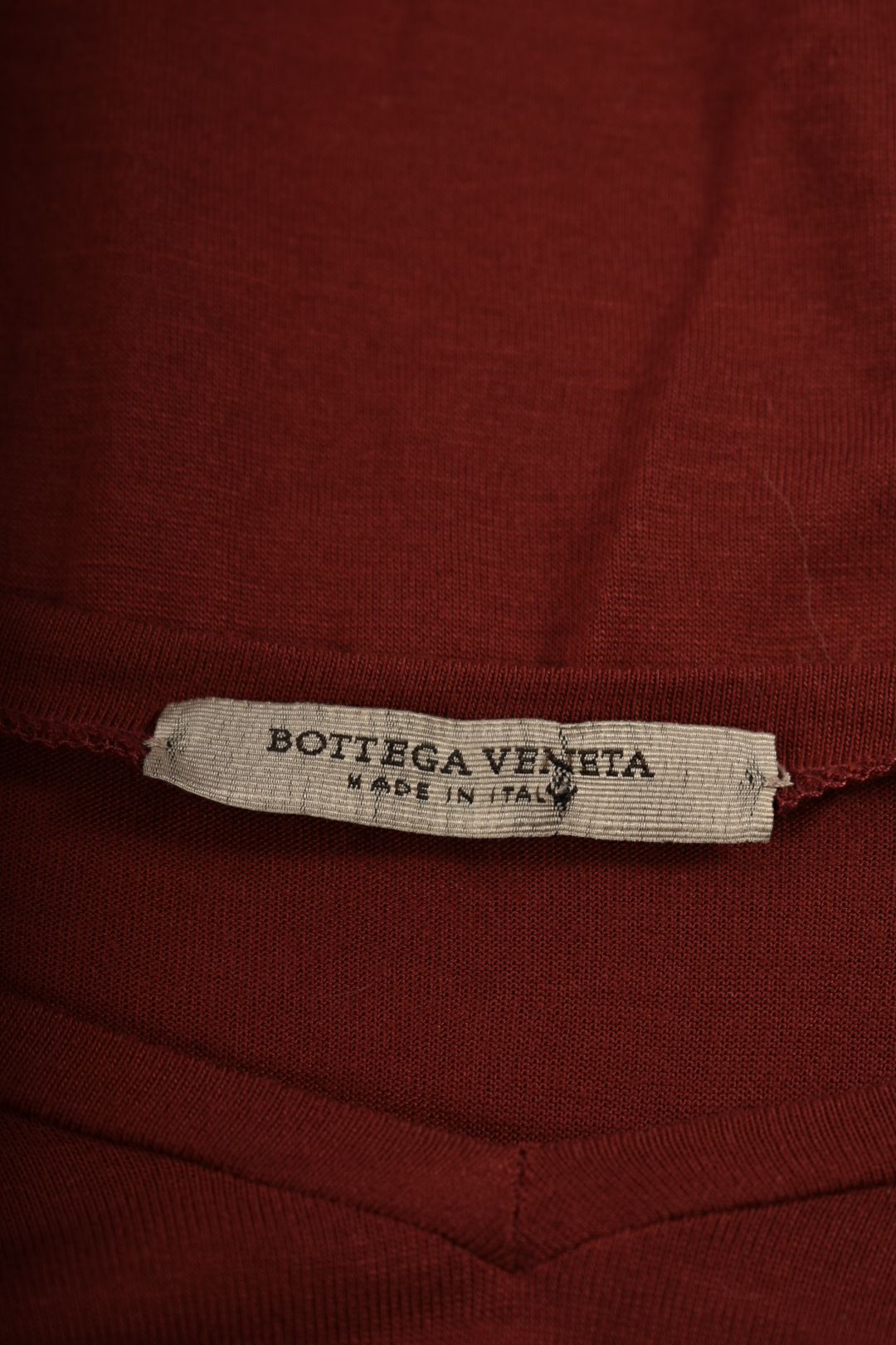 BOTTEGA VENETA Red Soft Viscose Knit Ruched Short Sleeve Top 44EU Large