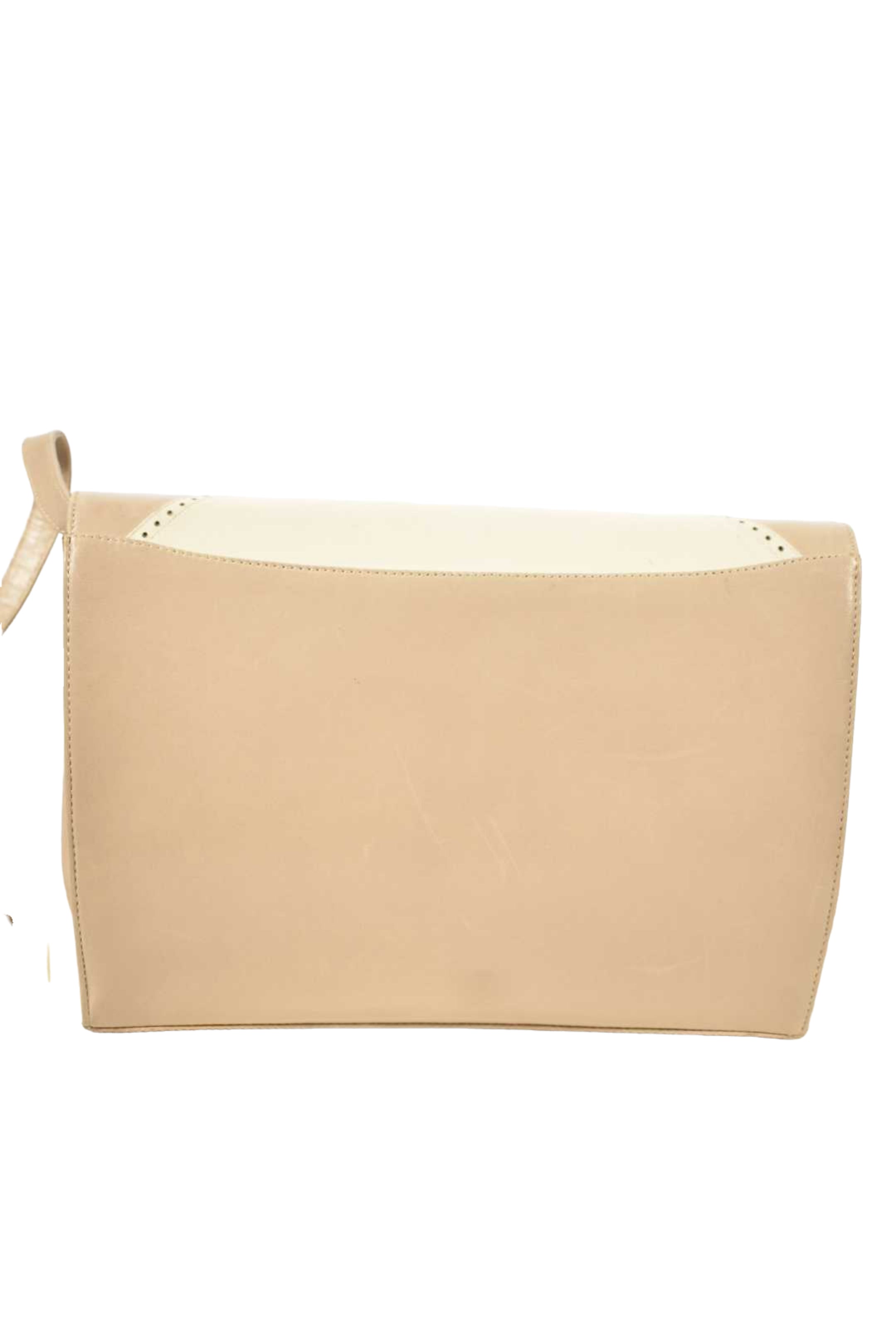 1980s BALLY White Cream Calfskin Leather Envelope Flap Shoulder Bag