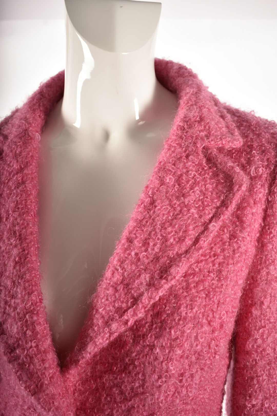 2000s MILLY Pink Curly Mohair Wool Preppy Blazer 6US