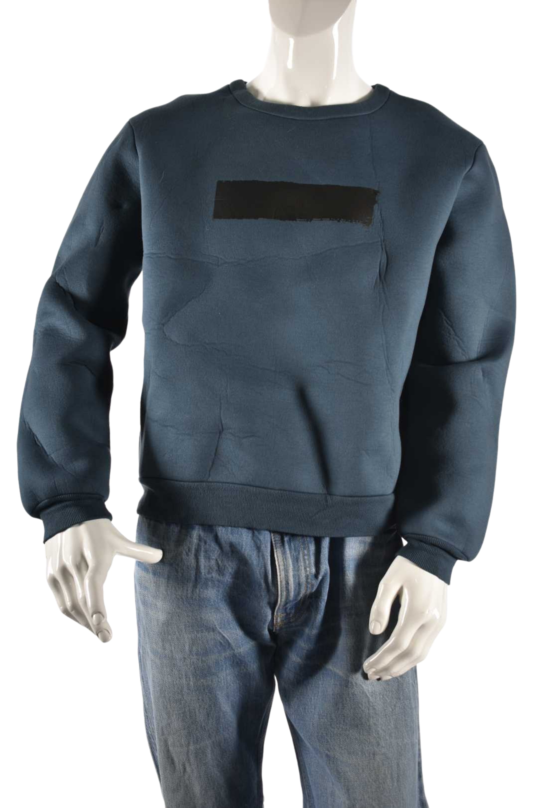 KRISVANASSCHE Teal Blue Viscose Neoprene Sweatshirt Medium