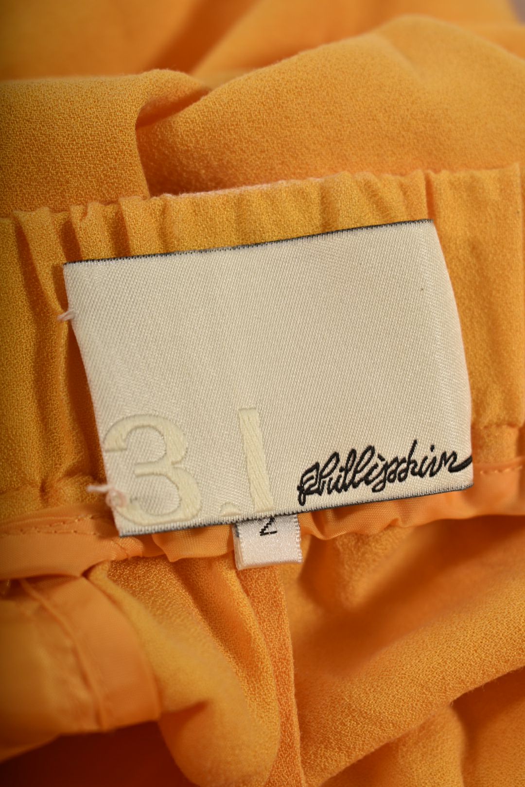 3.1 PHILIP LIM Yellow Pleated Silk Slim Pants 2US XS